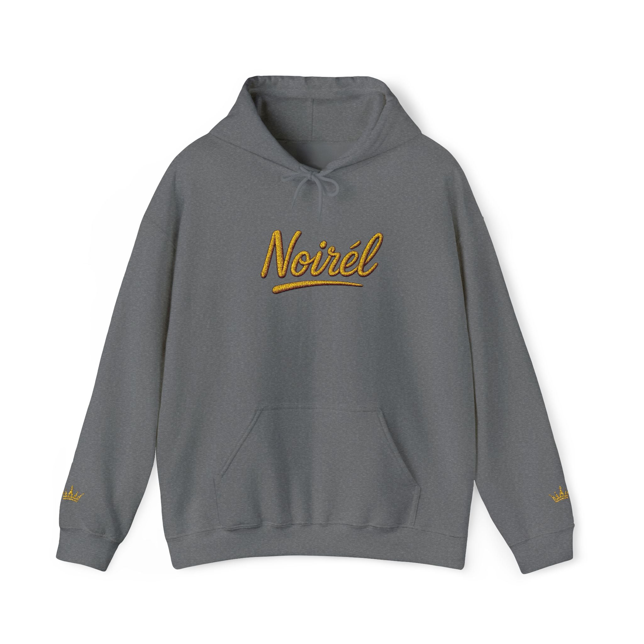 NOIRÉL Script Hoodie – Gold gesticktes Logo