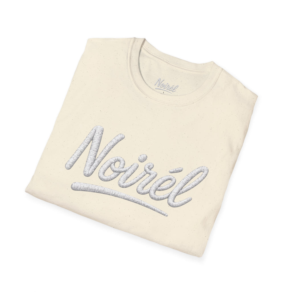 NOIRÉL T-Shirt – White Script Print