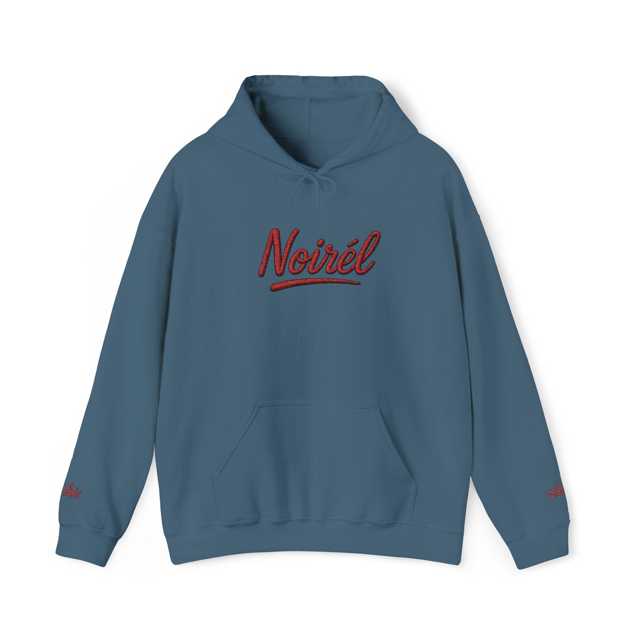 NOIRÉL Script Hoodie – Rot gesticktes Logo