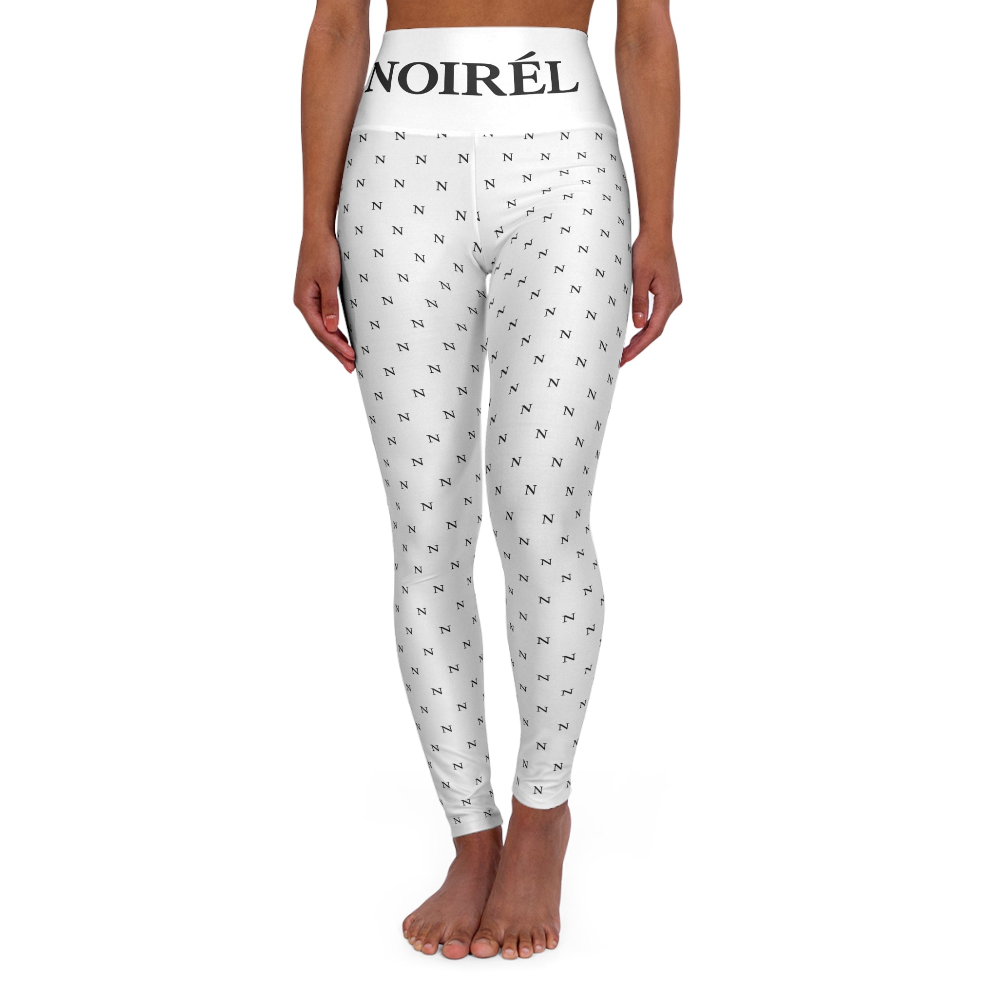 NOIRÉL Yoga Leggings – Black White All-Over Print