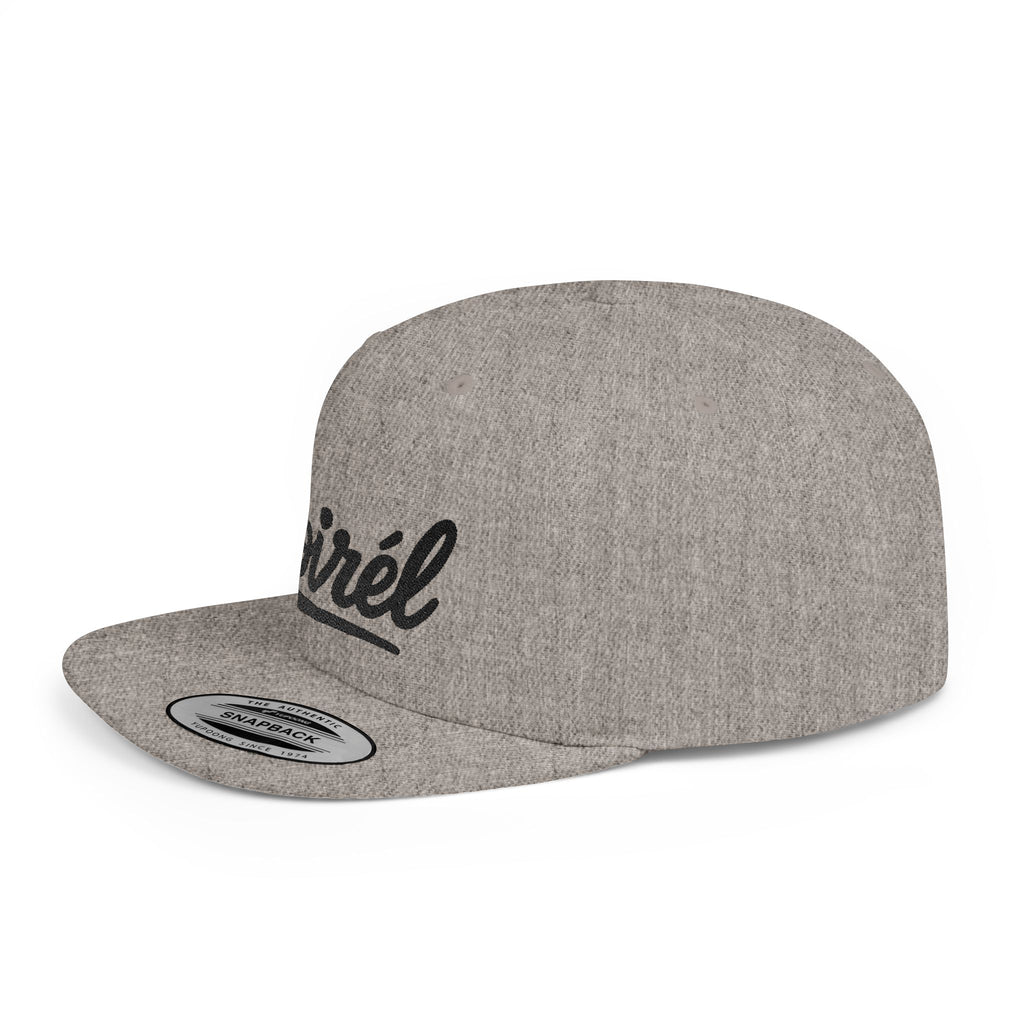 Snapback Hat — 'Noirél' Script Flat Bill Cap, Casual Streetwear Hat 