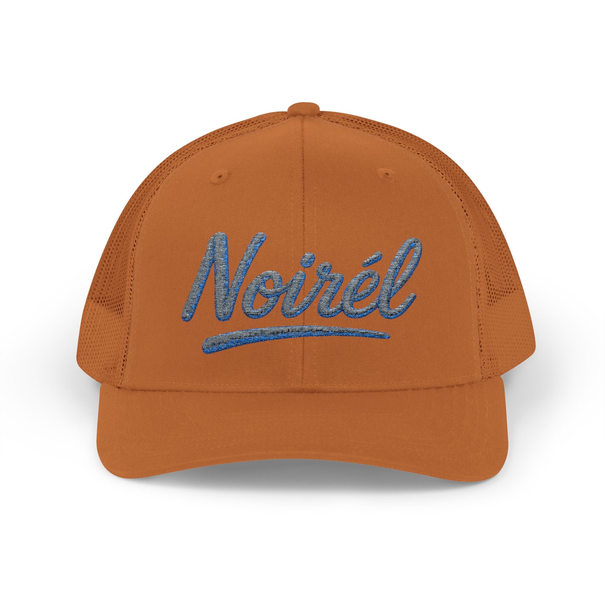 Noirél Script Trucker Cap — Sparkle Embroidered Snapback Hat
