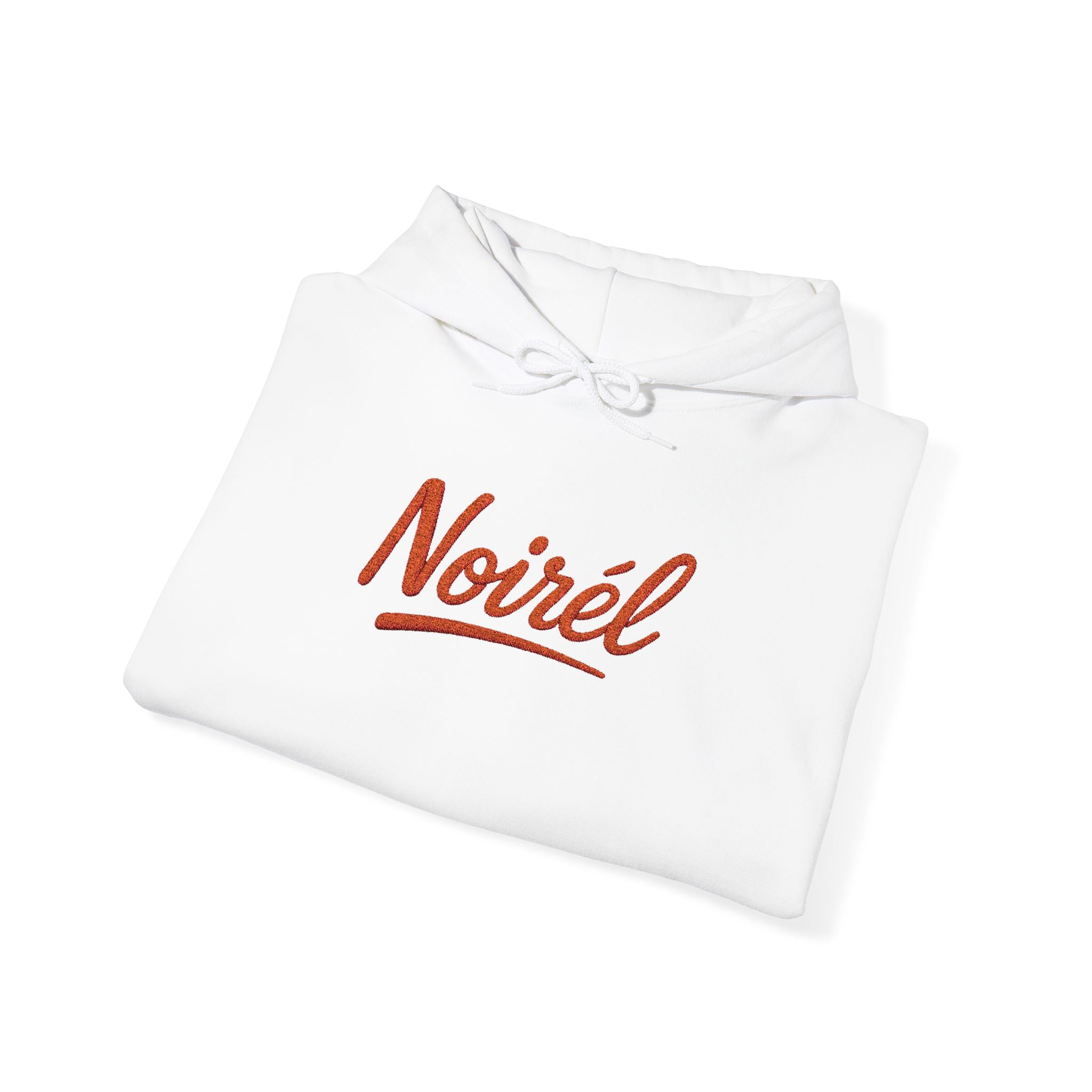 NOIRÉL Script Hoodie – Orange gesticktes Logo