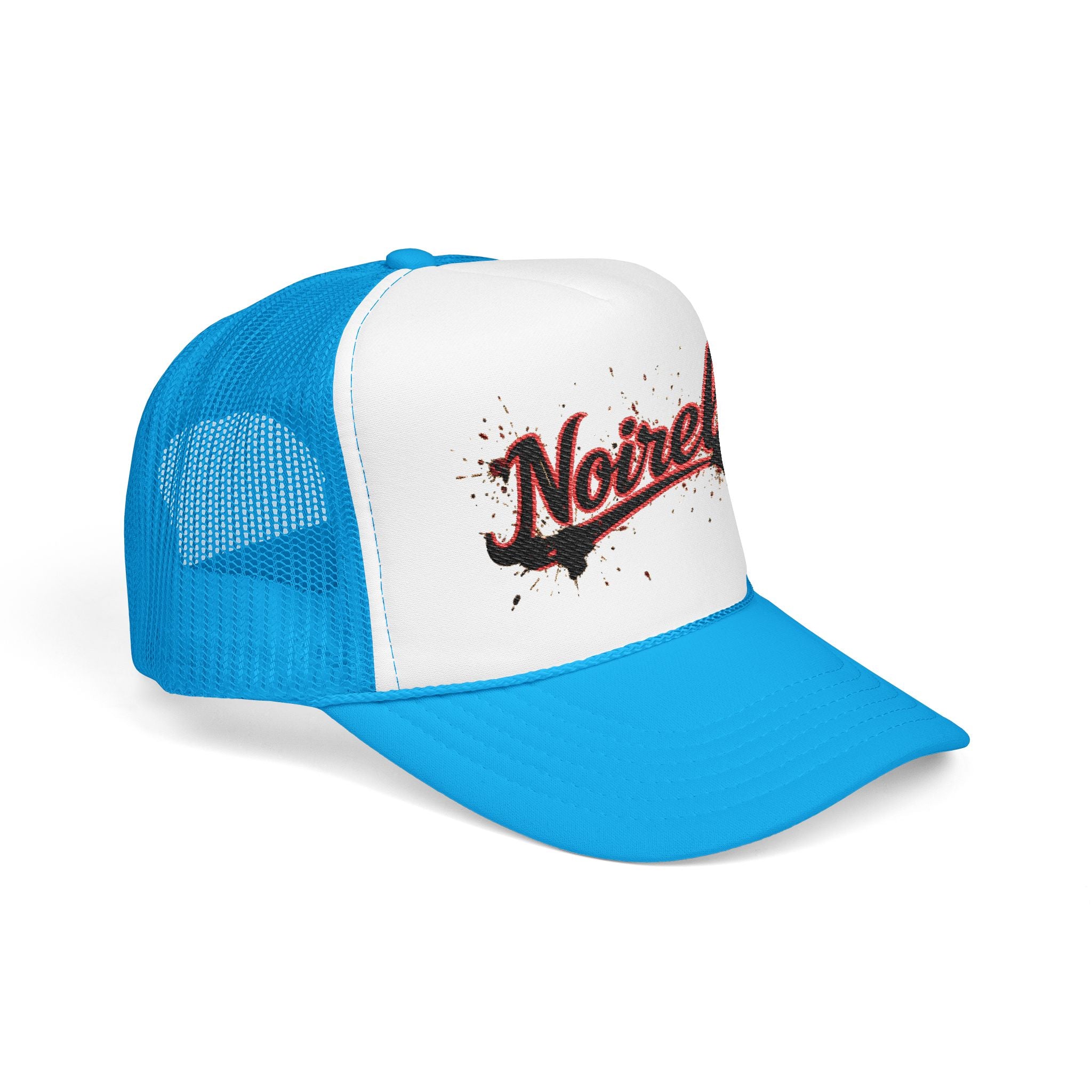 Noiriel Trucker Hat – Retro Script Logo Foam Mesh Cap 