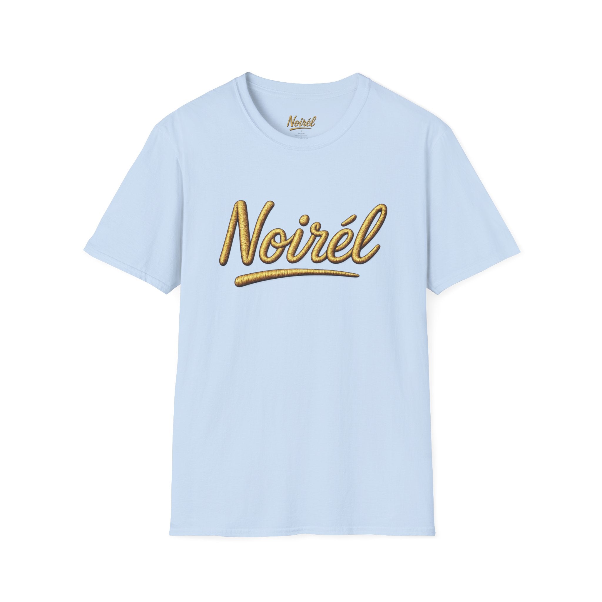 T-Shirt — 'Noirél' Gold Script Logo Tee