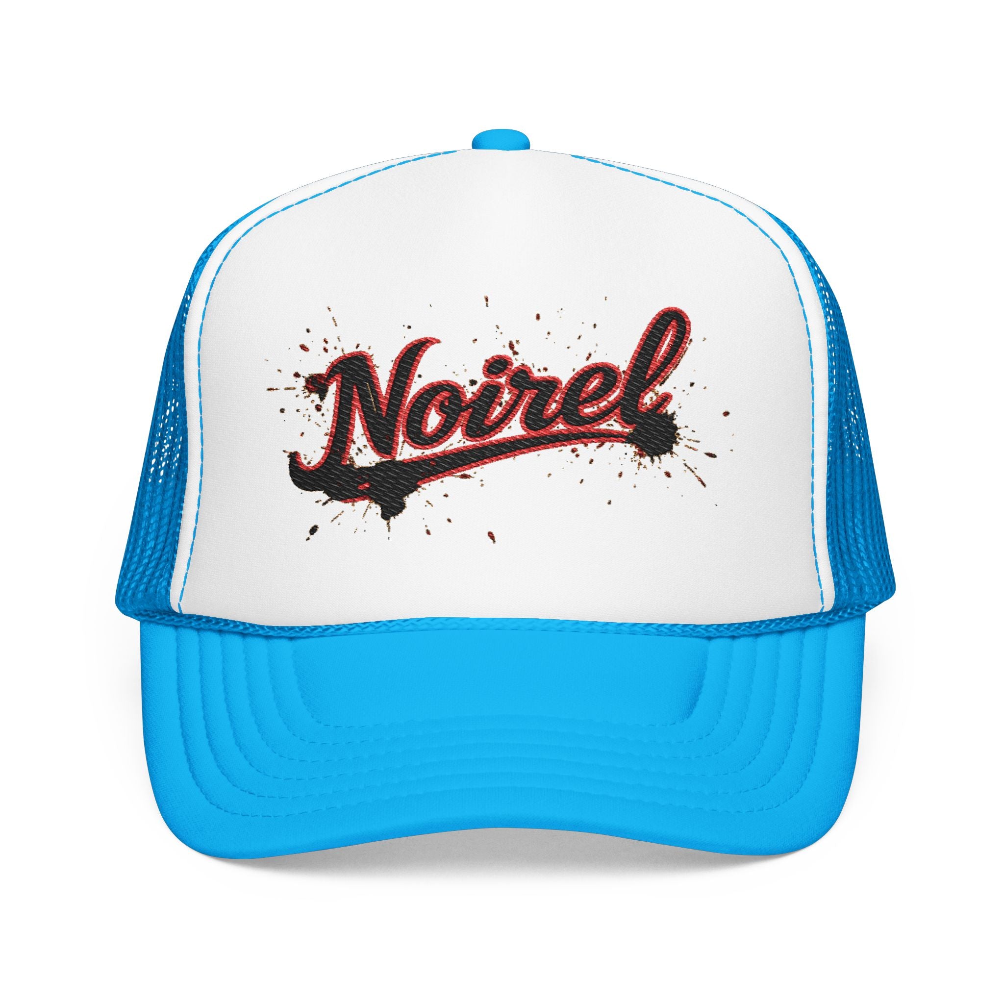 Noiriel Trucker Hat – Retro Script Logo Foam Mesh Cap