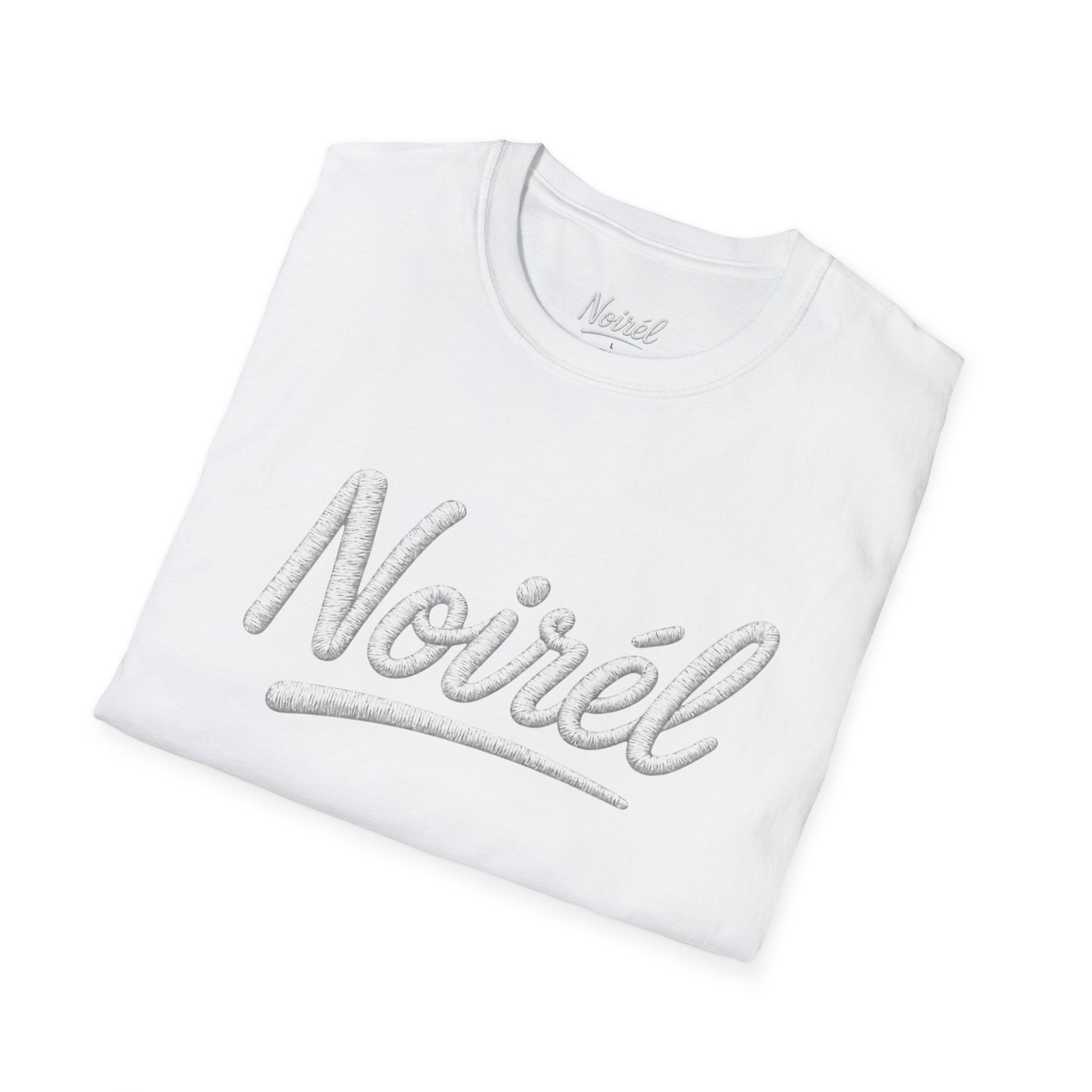 NOIRÉL T-Shirt – White Script Print
