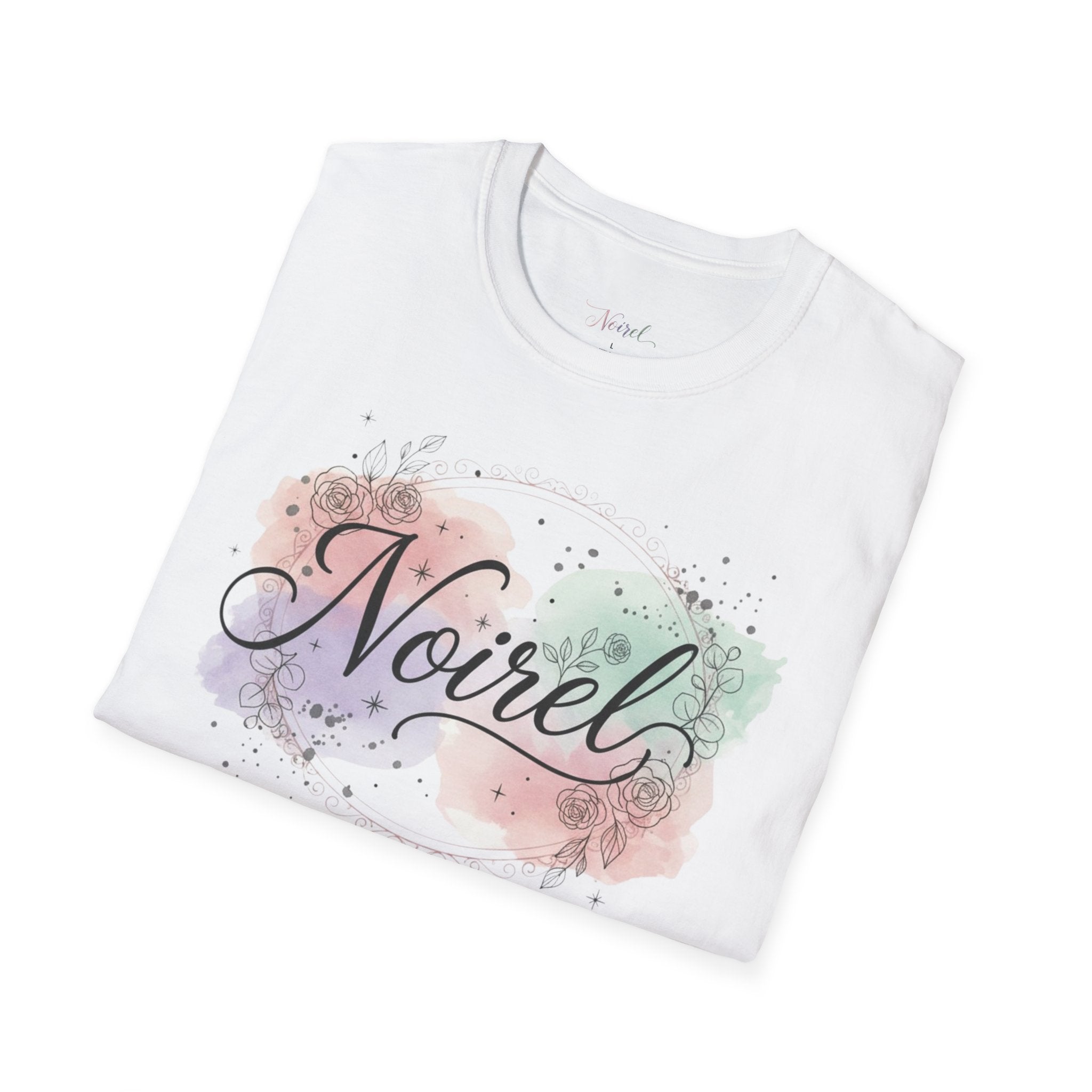 Noirel Watercolor Script T-Shirt — Feminine Name Graphic Tee