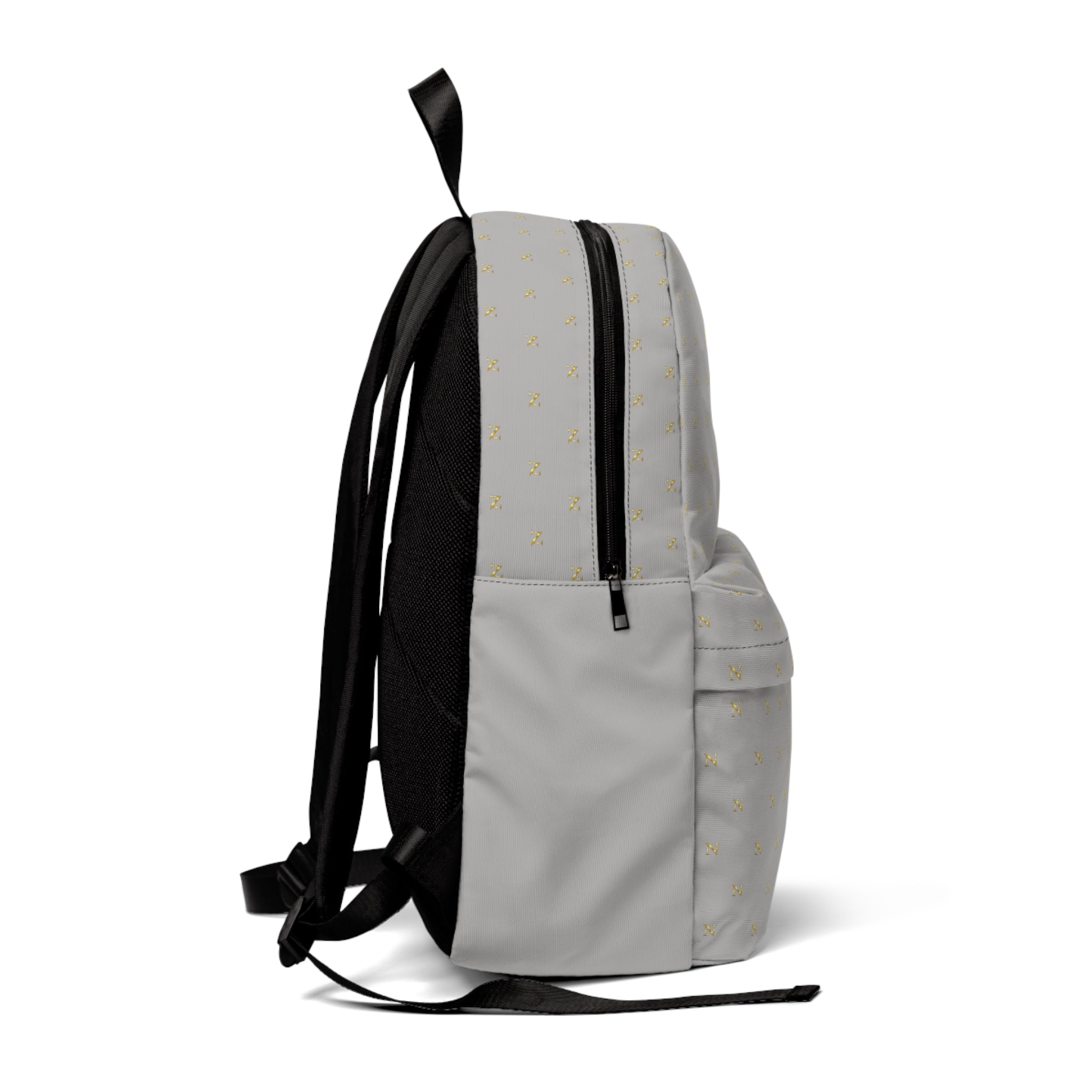 NOIRÉL Monogram Backpack — Grey & Gold Premium Daypack