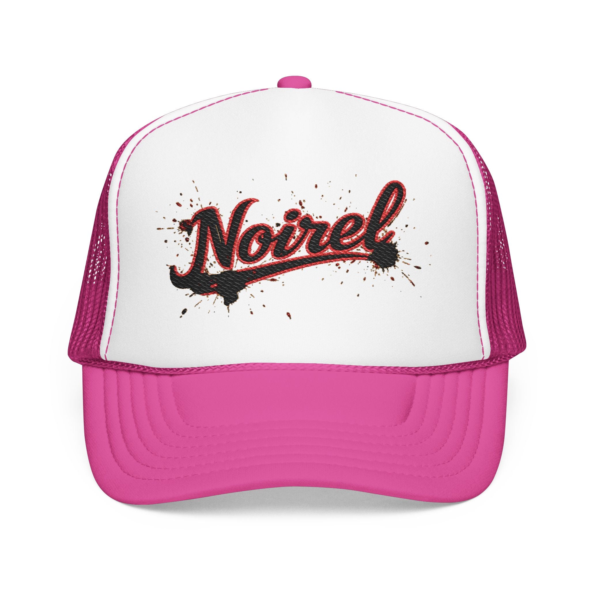Noiriel Trucker Hat – Retro Script Logo Foam Mesh Cap
