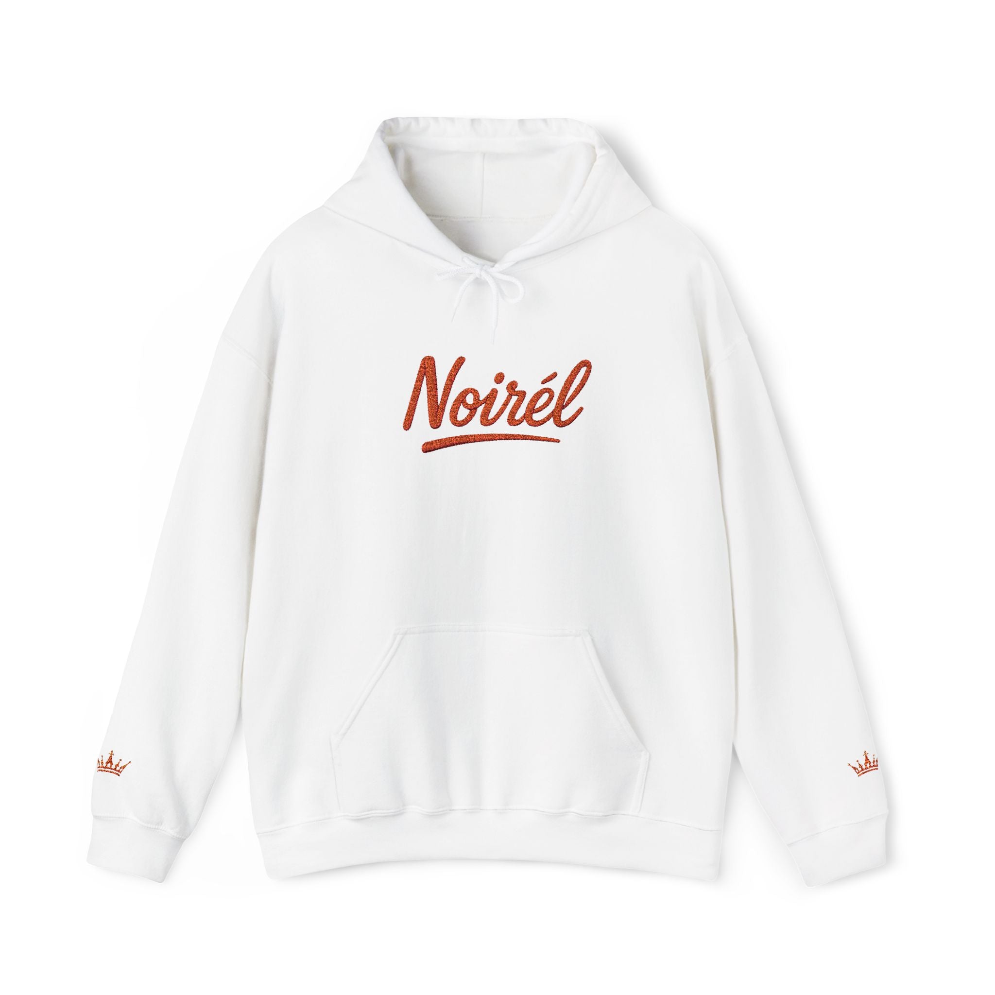 NOIRÉL Script Hoodie – Orange gesticktes Logo