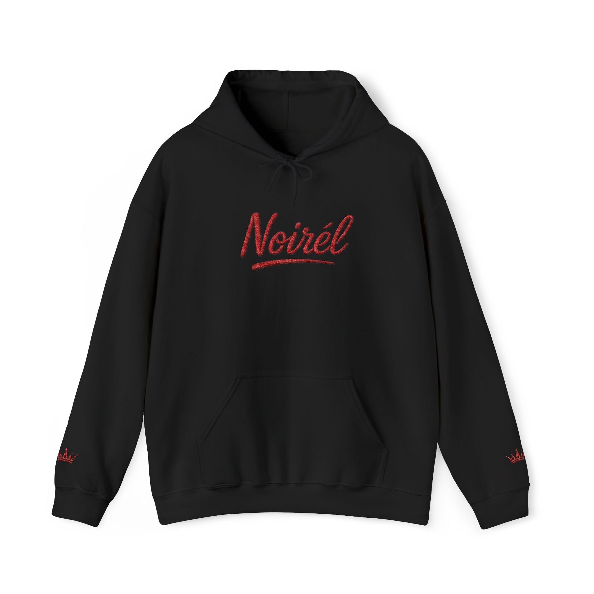 NOIRÉL Script Hoodie – Rot gesticktes Logo