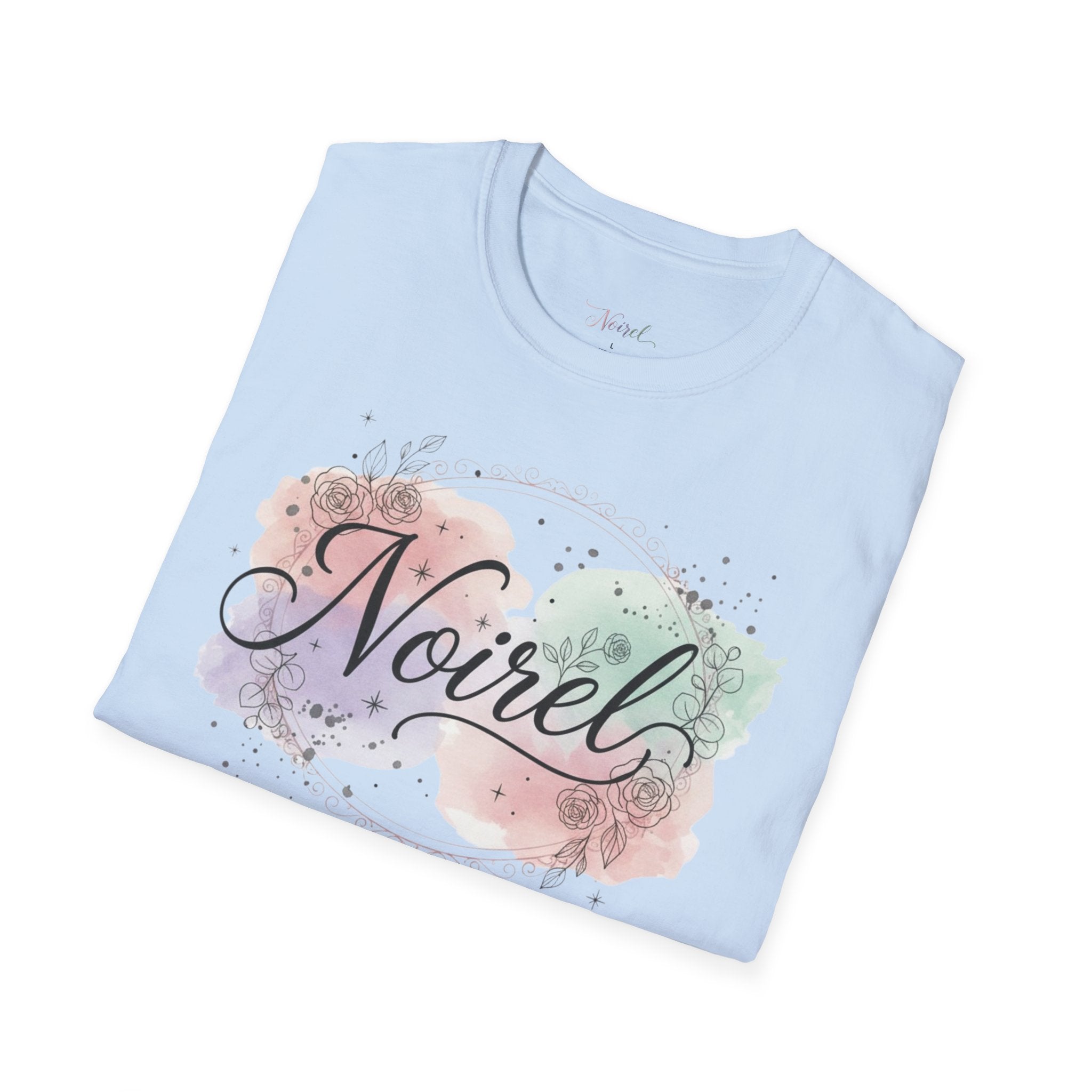 Noirel Watercolor Script T-Shirt — Feminine Name Graphic Tee 