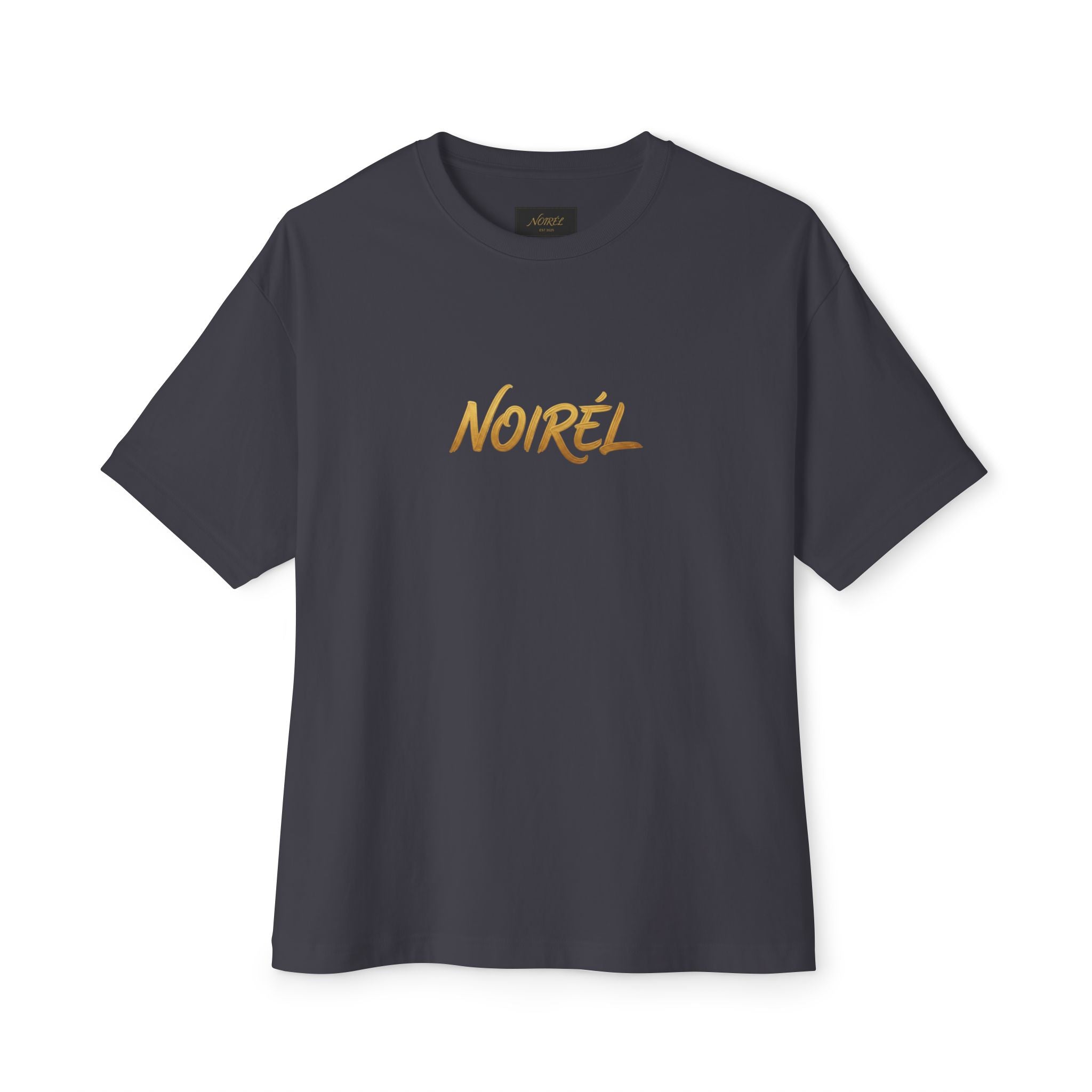 Timeless Rebellion Boxy Tee — "Noirél" Script White Oversized T‑Shirt