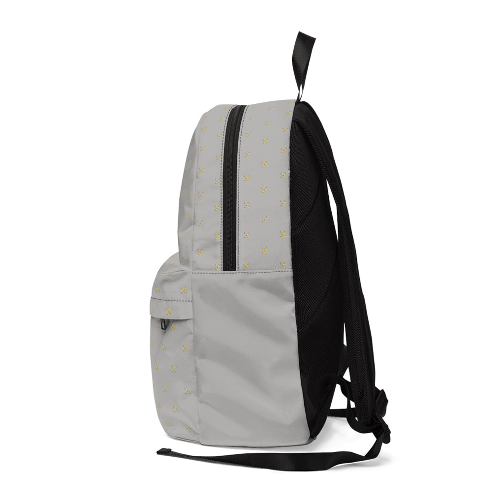 NOIRÉL Monogram Backpack — Grey & Gold Premium Daypack
