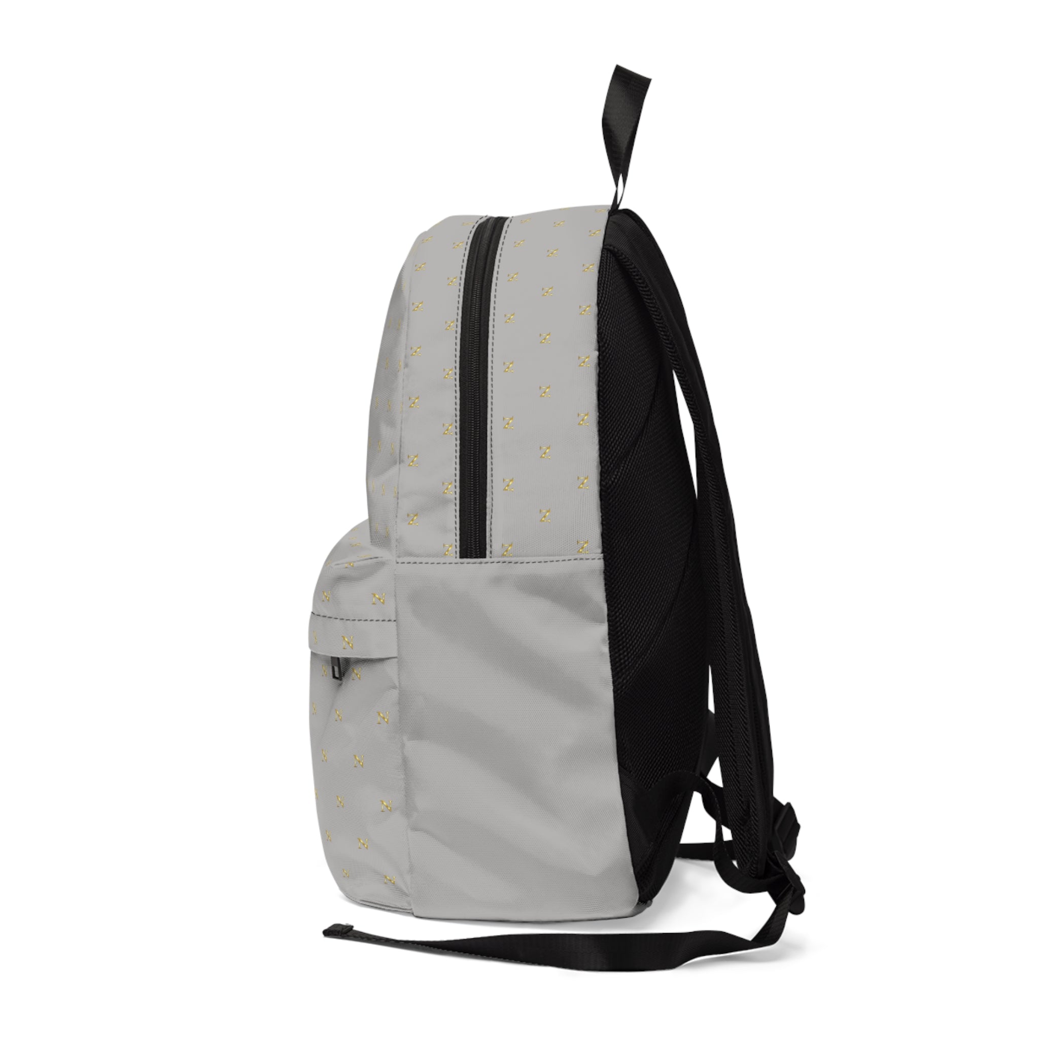 NOIRÉL Monogram Backpack — Grey & Gold Premium Daypack