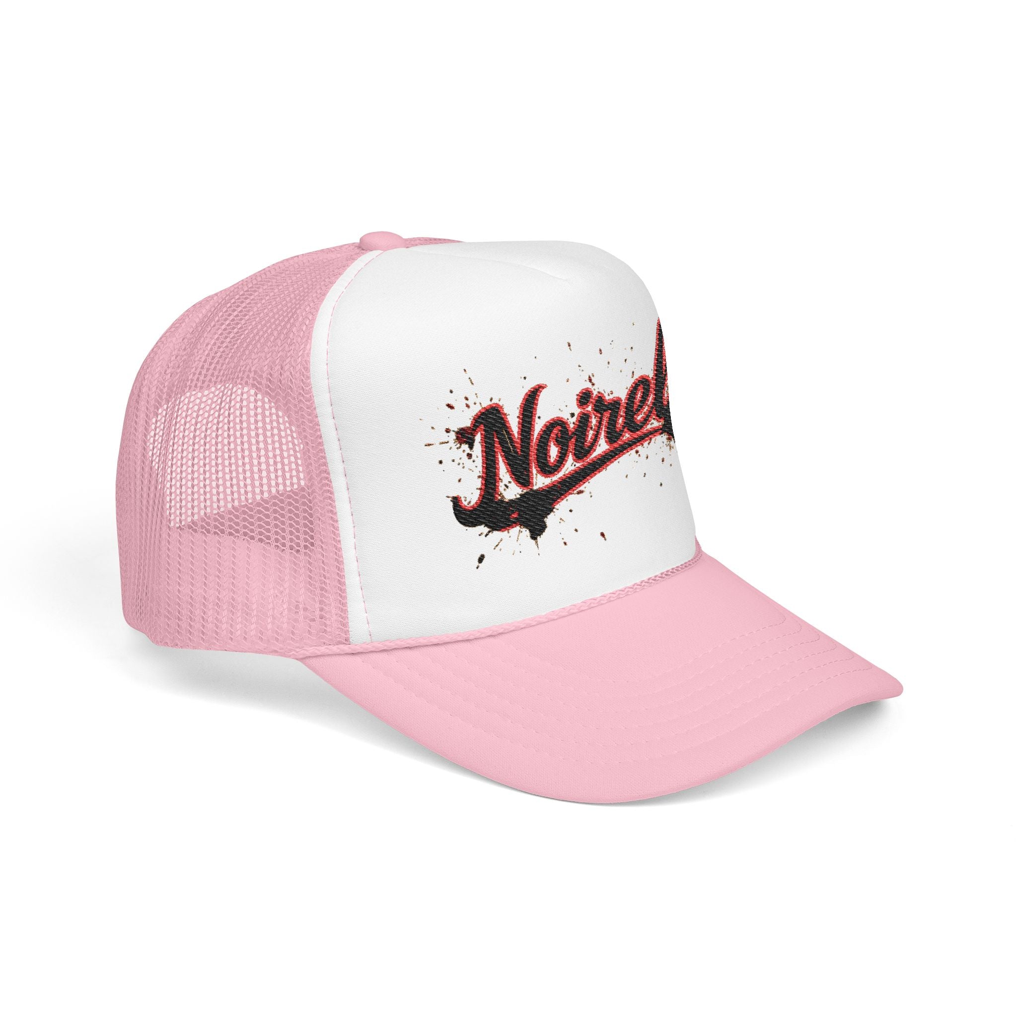 Noiriel Trucker Hat – Retro Script Logo Foam Mesh Cap 