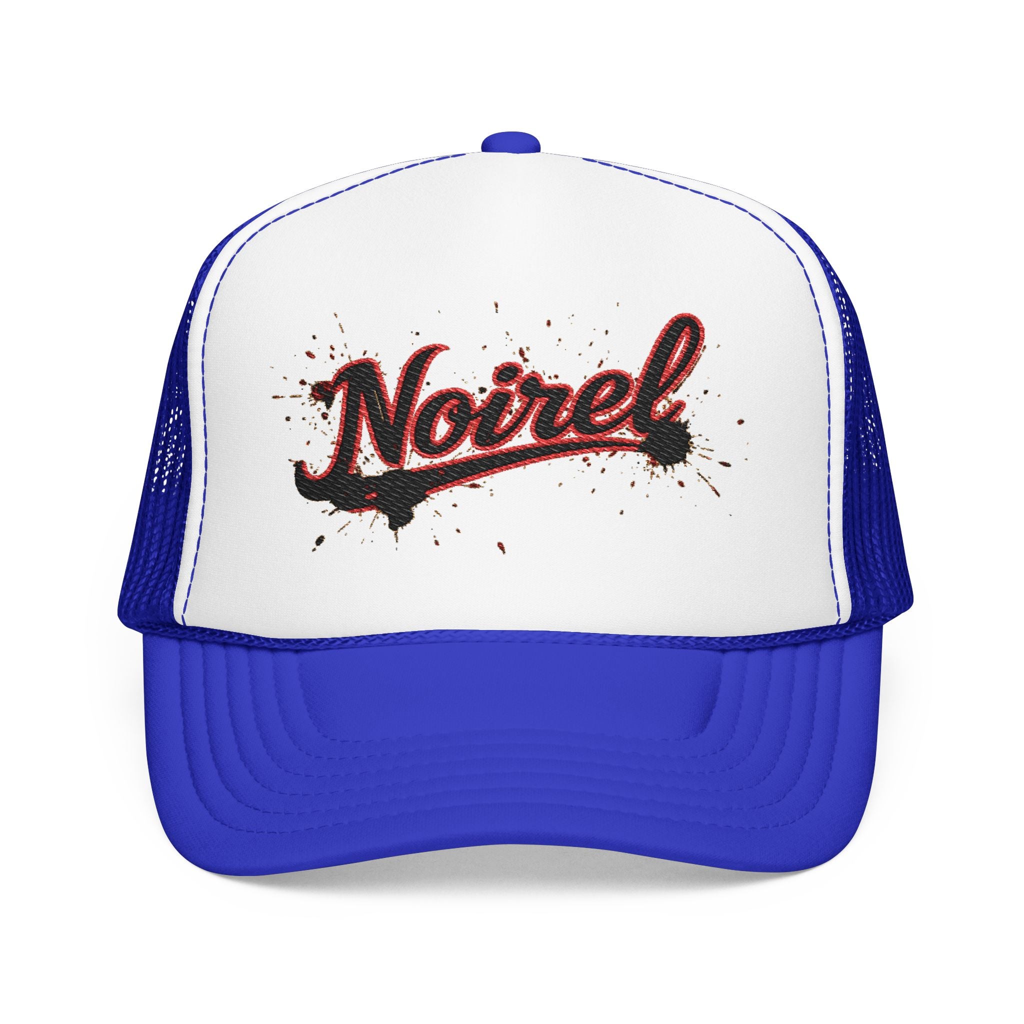 Noiriel Trucker Hat – Retro Script Logo Foam Mesh Cap 