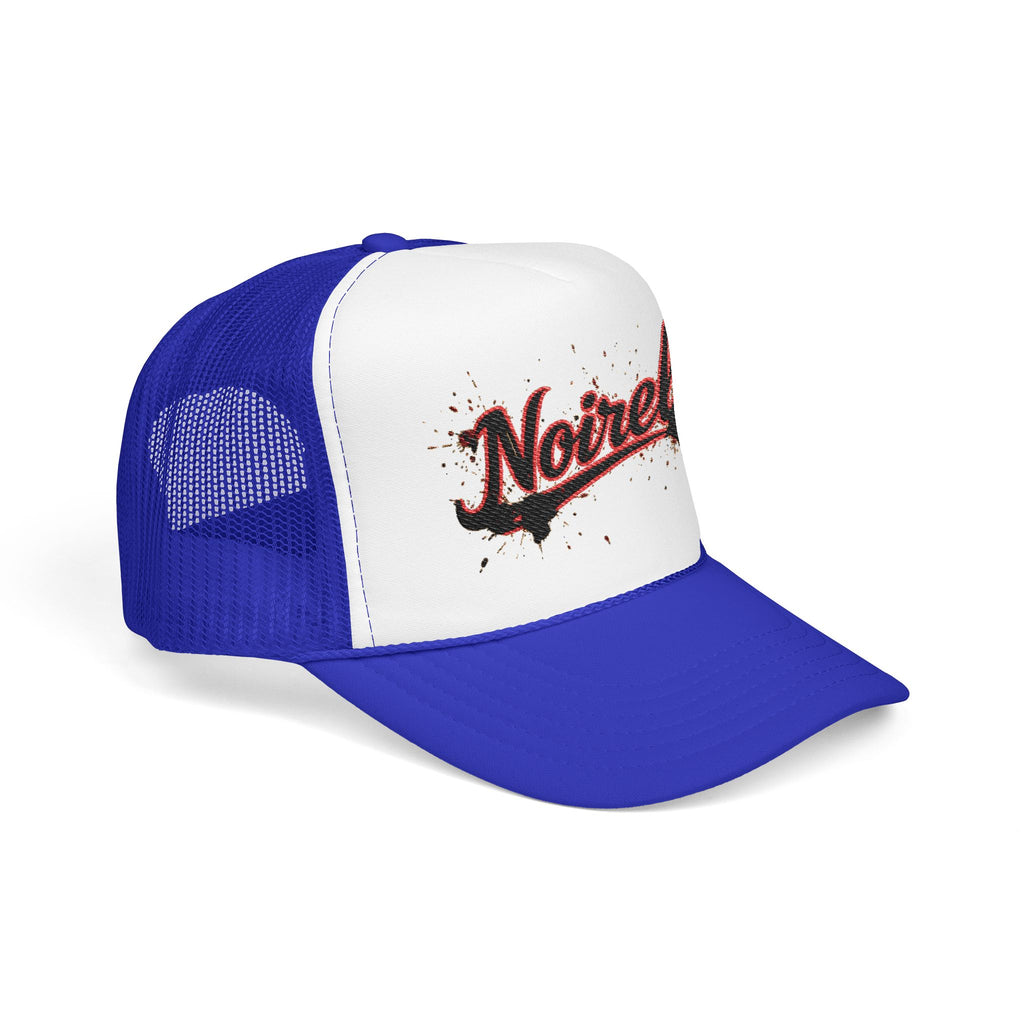 Noiriel Trucker Hat – Retro Script Logo Foam Mesh Cap 