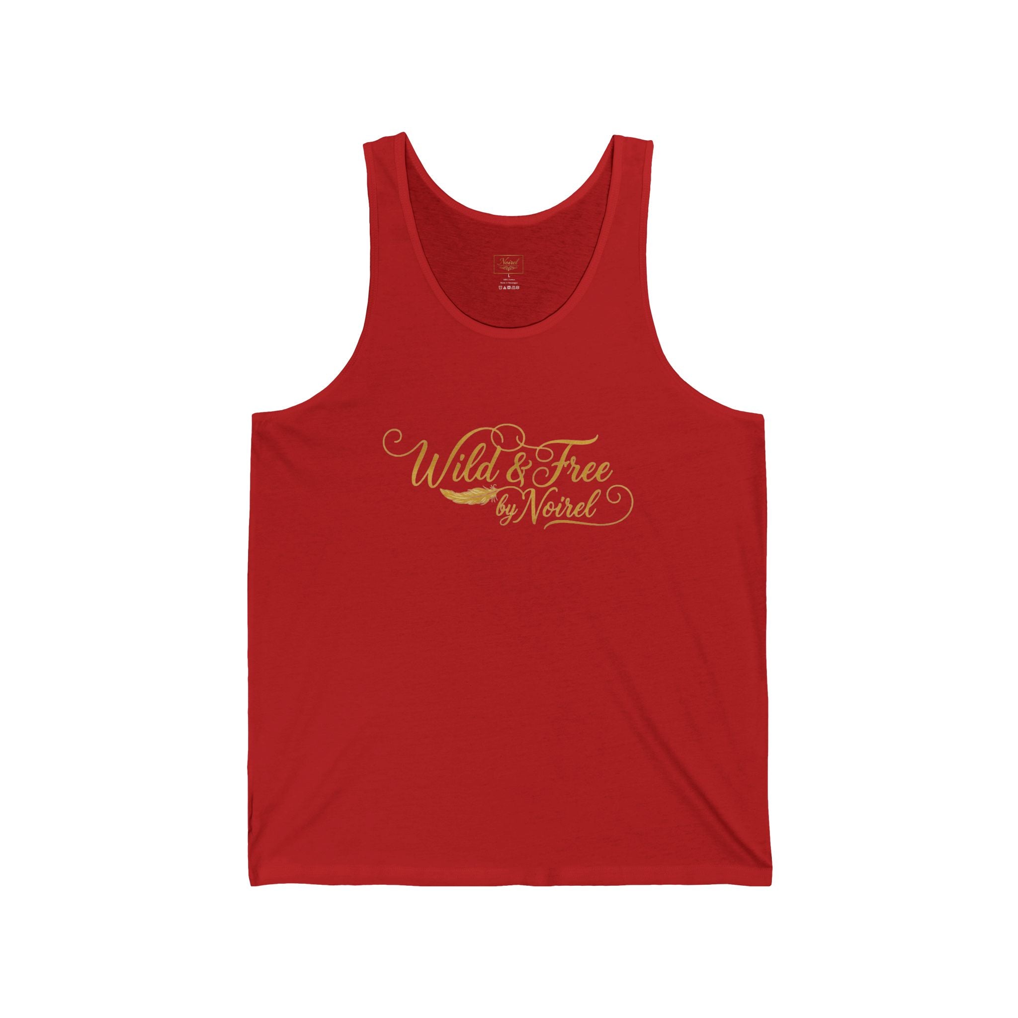 Tank Top — "Wild & Free by Nature" Gold Script Summer Tank