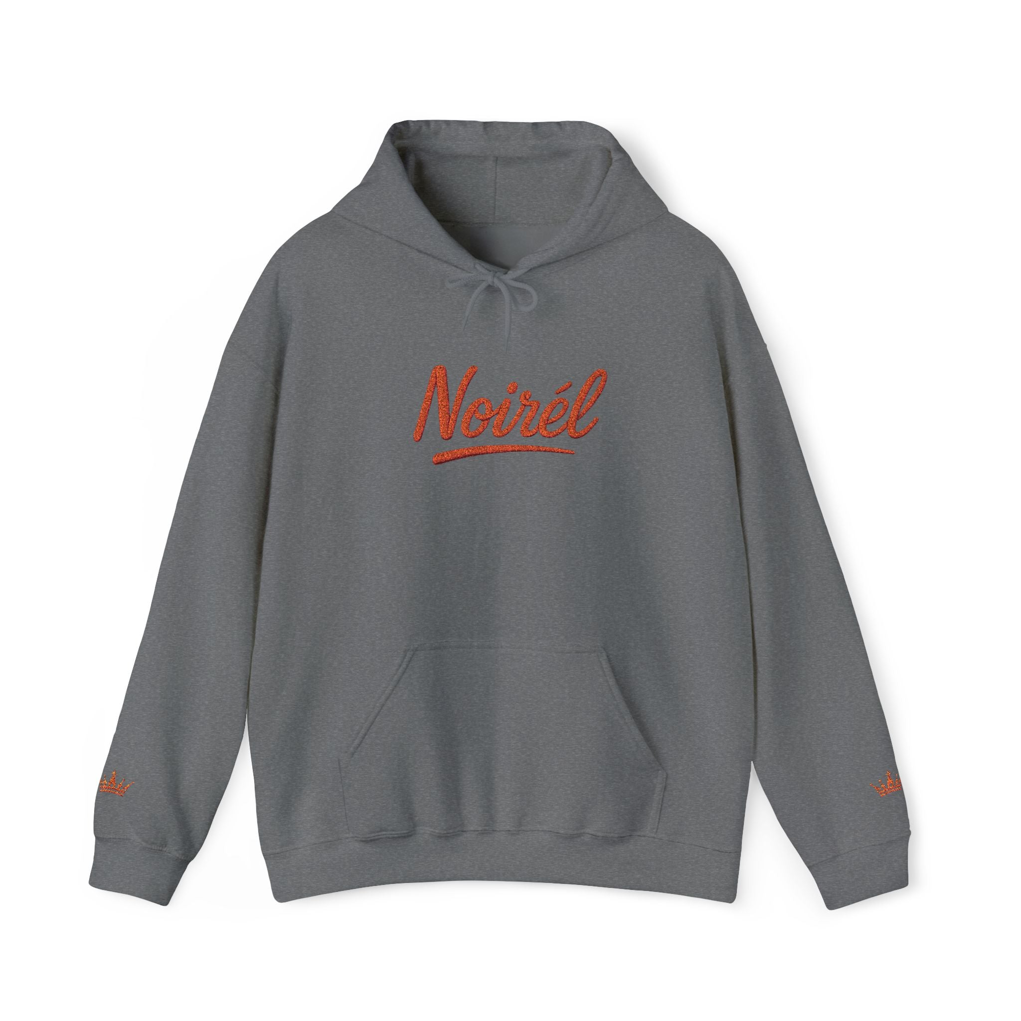 NOIRÉL Script Hoodie – Orange gesticktes Logo