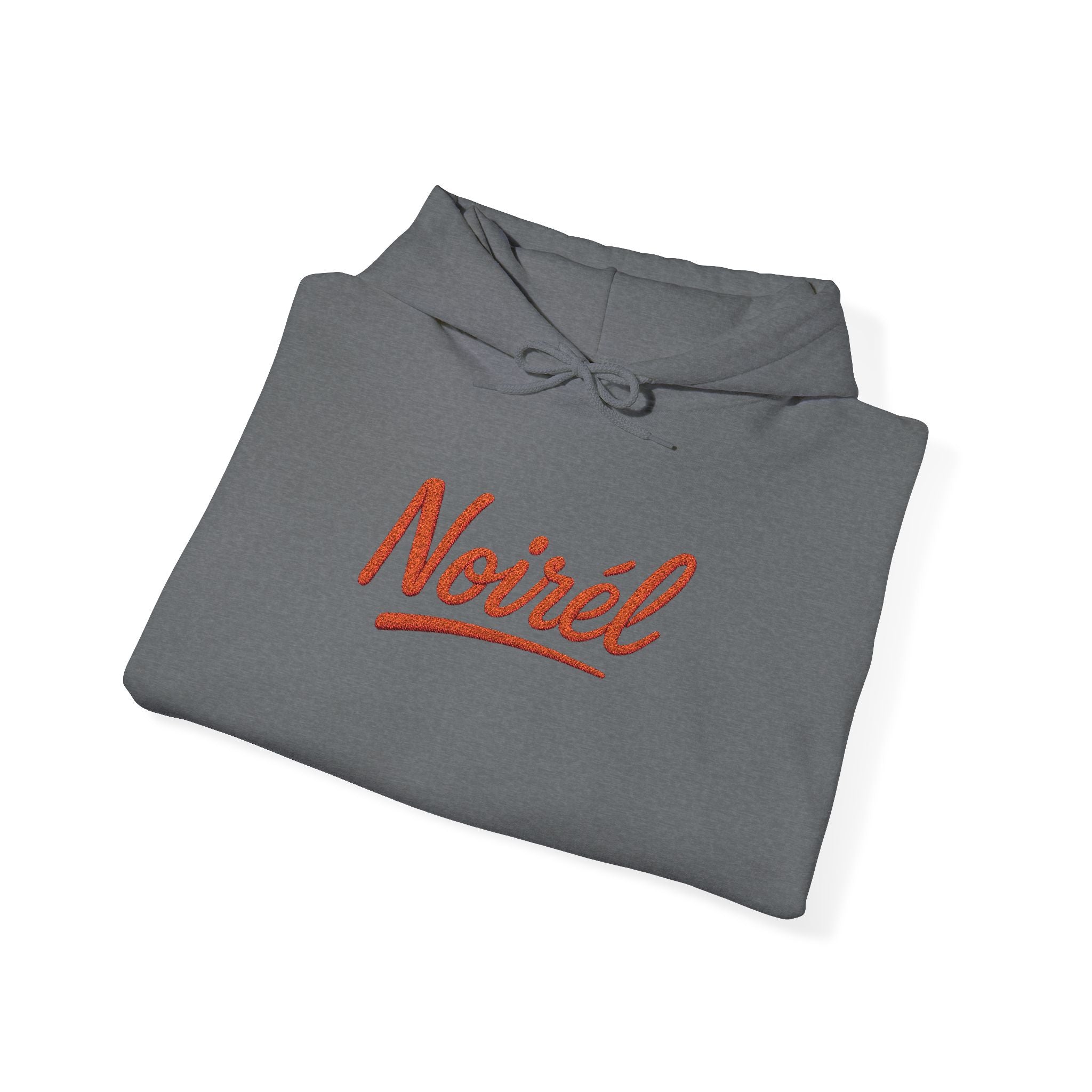 NOIRÉL Script Hoodie – Orange gesticktes Logo