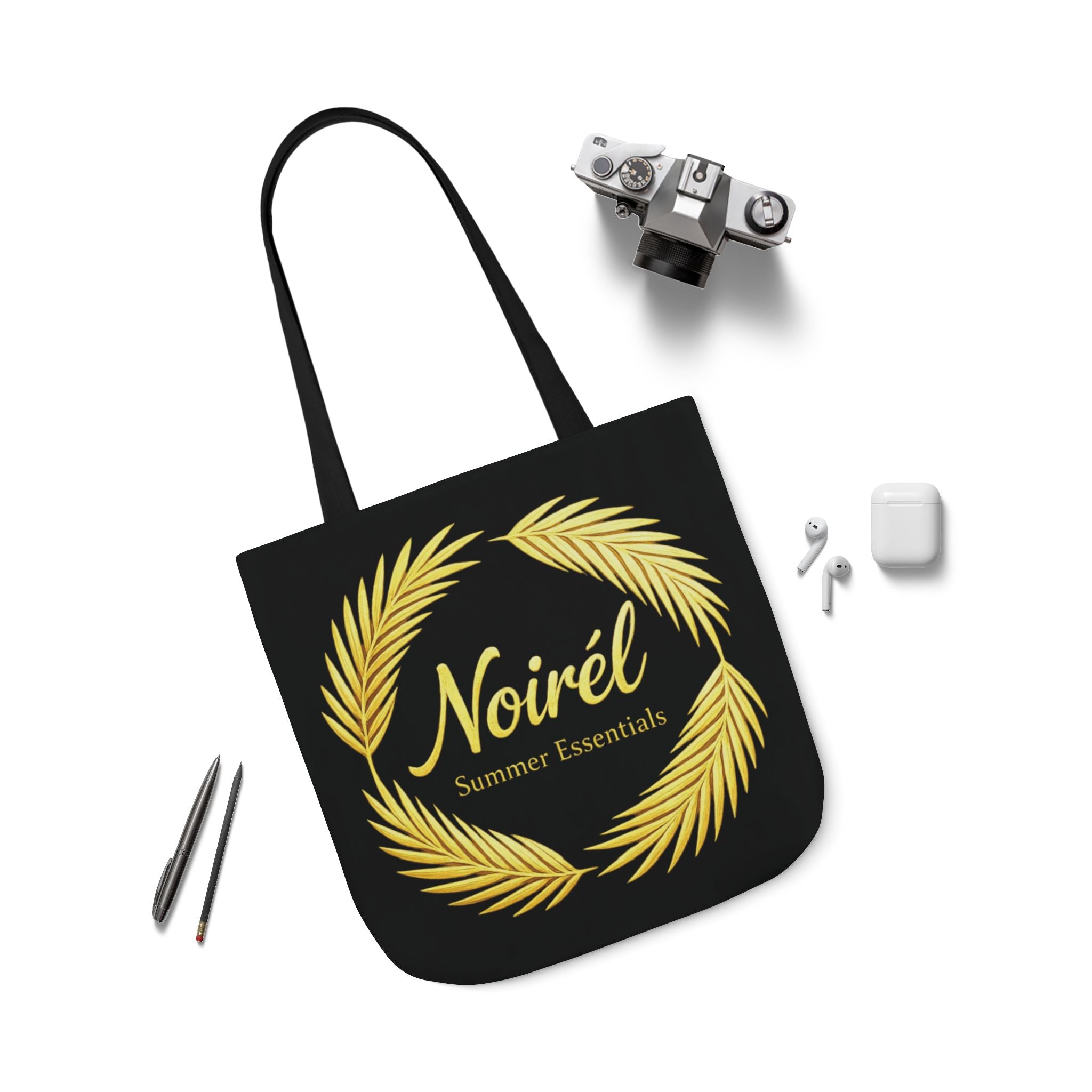 Tote Bag — Noirel 'Summer Essentials' Gold Palm Wreath Canvas Tote