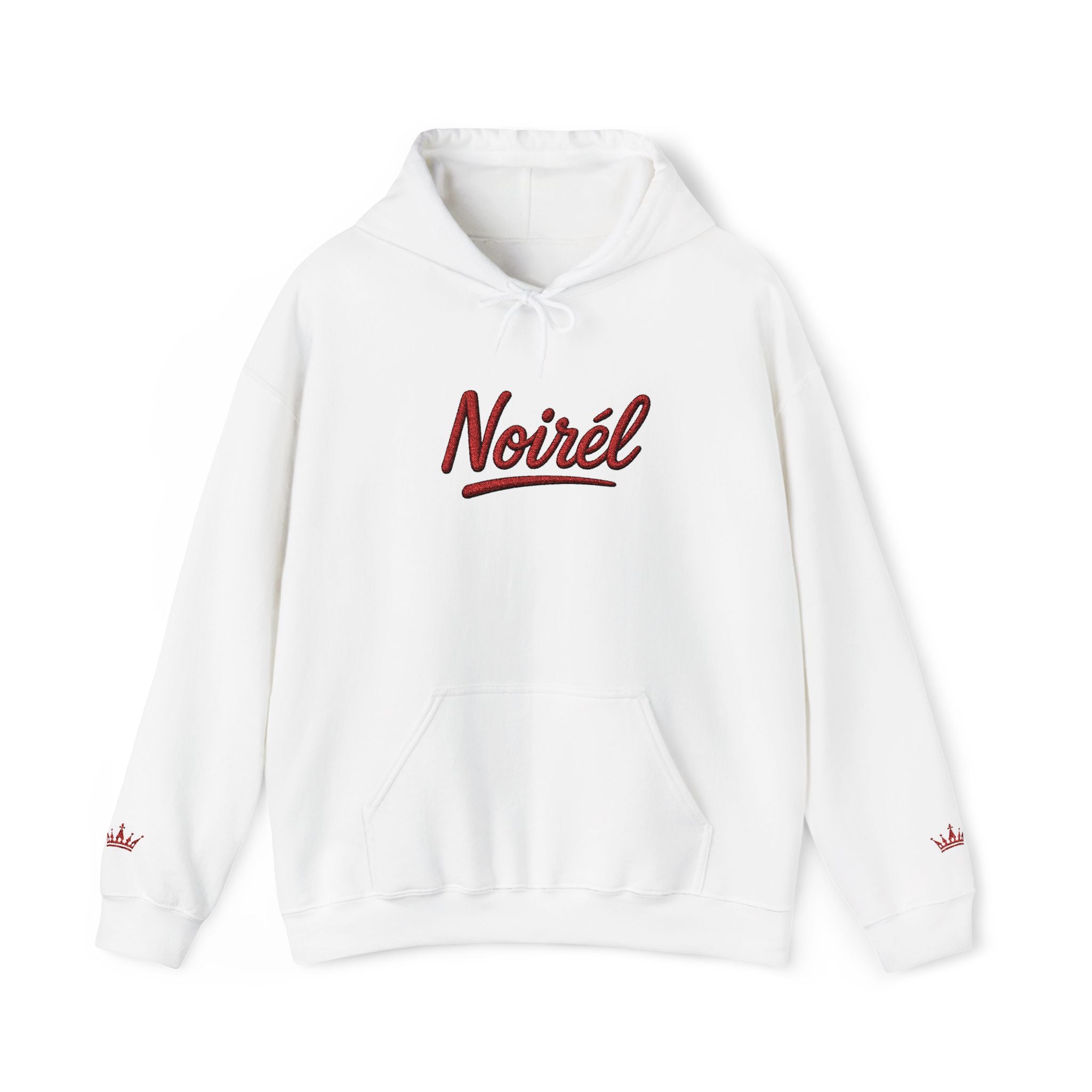 NOIRÉL Script Hoodie – Rot gesticktes Logo