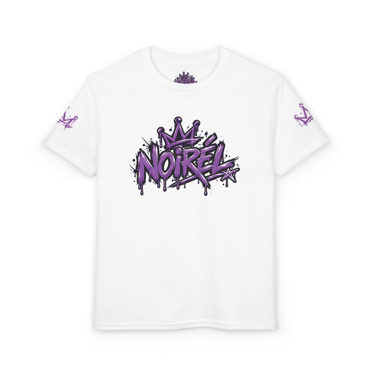 Noirel Kinder T-Shirt – Purple Crown Graffiti Tee
