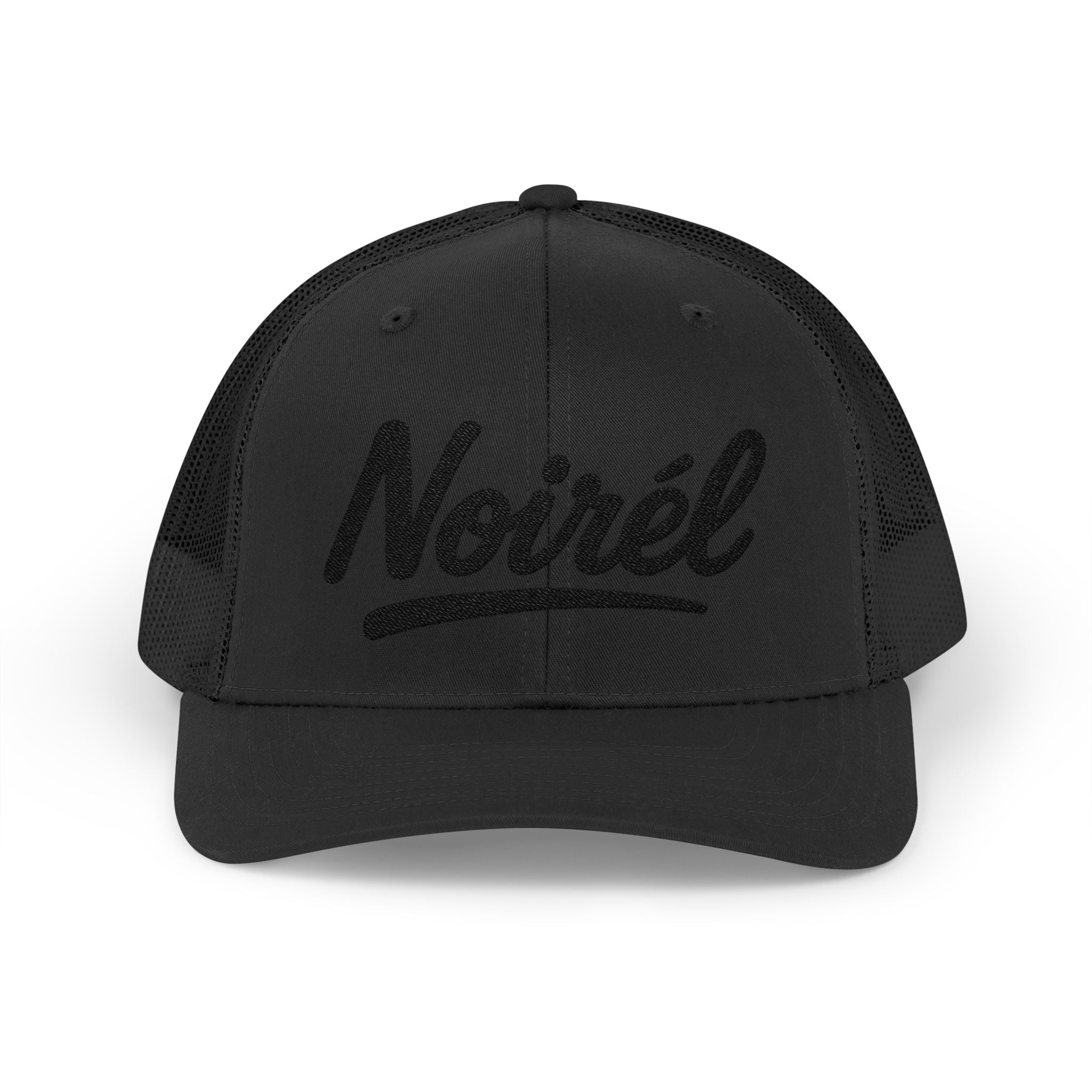 Noirél Trucker Cap — Retro Script Snapback Hat