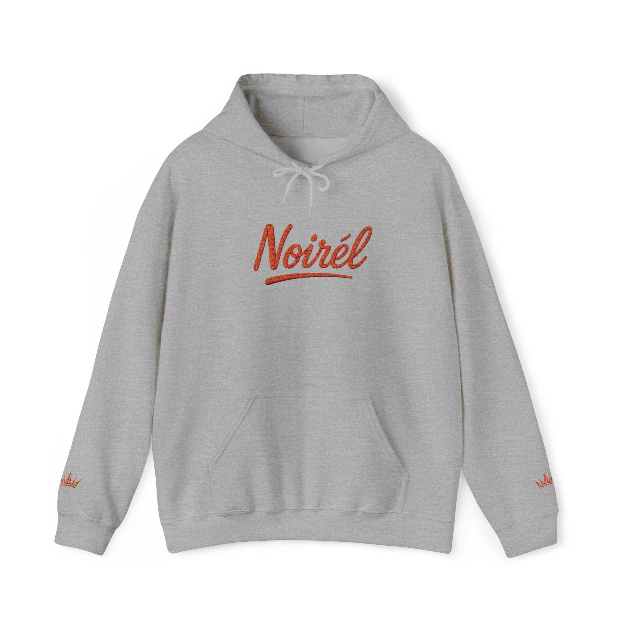 NOIRÉL Script Hoodie – Orange gesticktes Logo