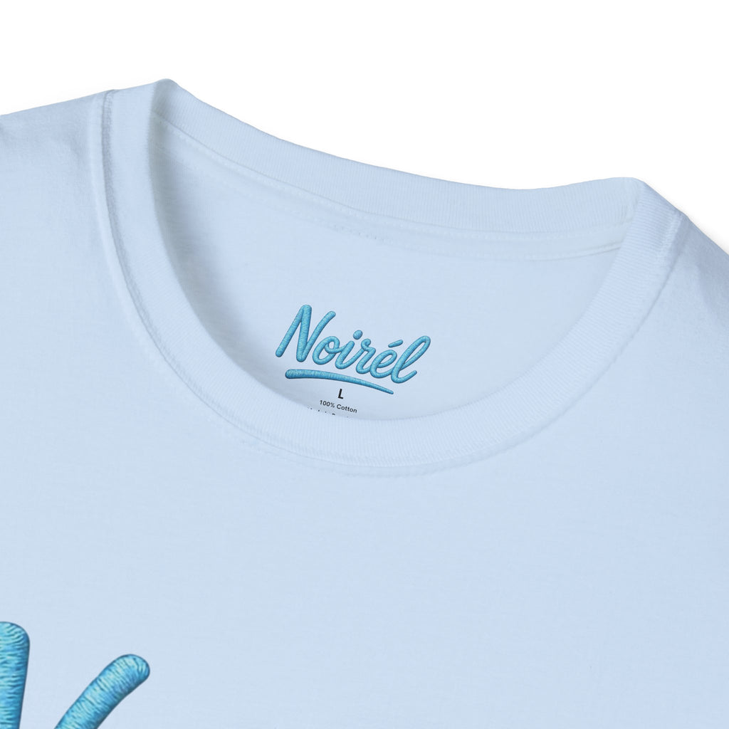 NOIRÉL T-Shirt – Light Blue Script Print