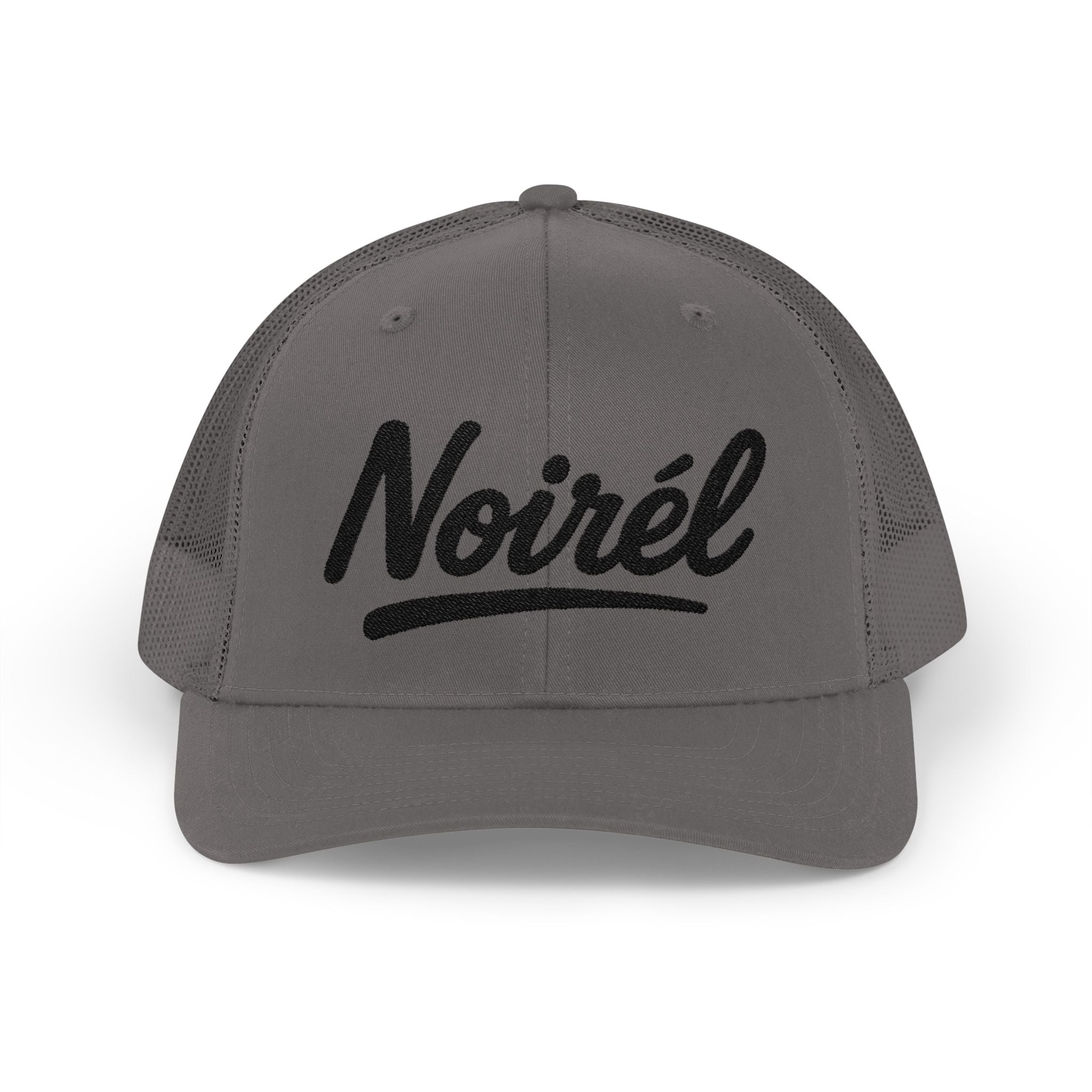 Noirél Trucker Cap — Retro Script Snapback Hat