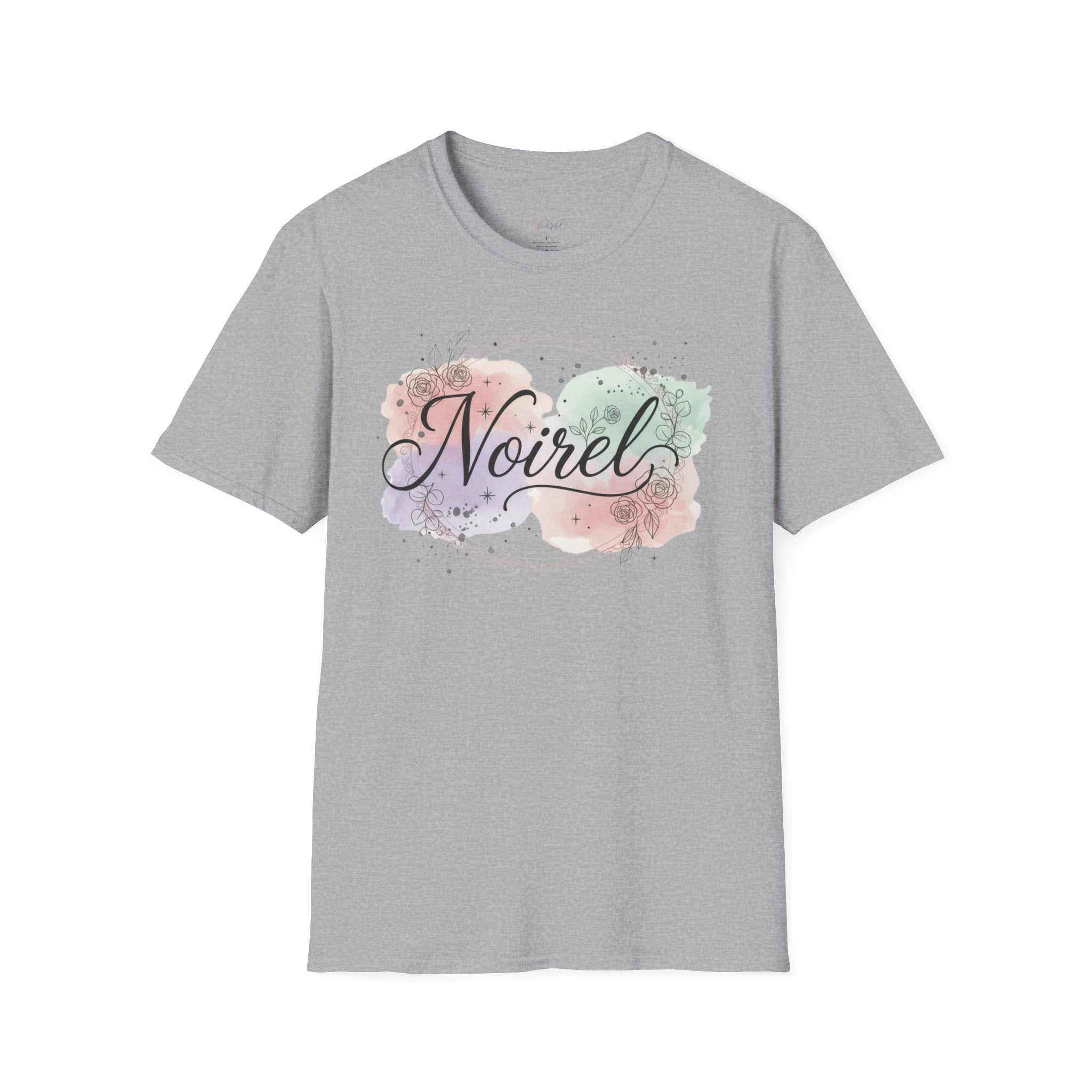 Noirel Watercolor Script T-Shirt — Feminine Name Graphic Tee 