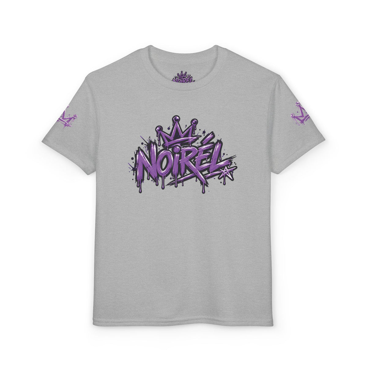 Noirel Kinder T-Shirt – Purple Crown Graffiti Tee