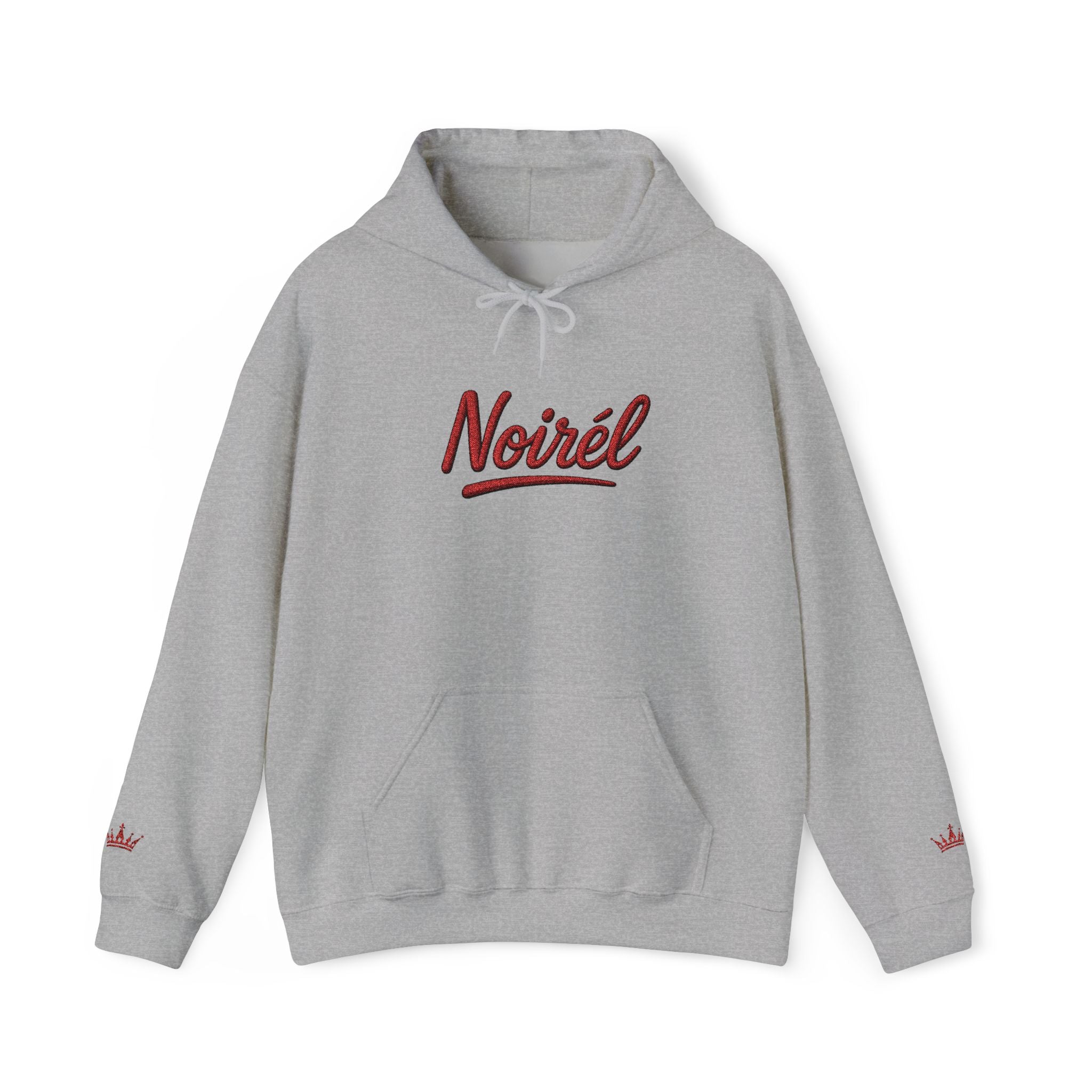 NOIRÉL Script Hoodie – Rot gesticktes Logo