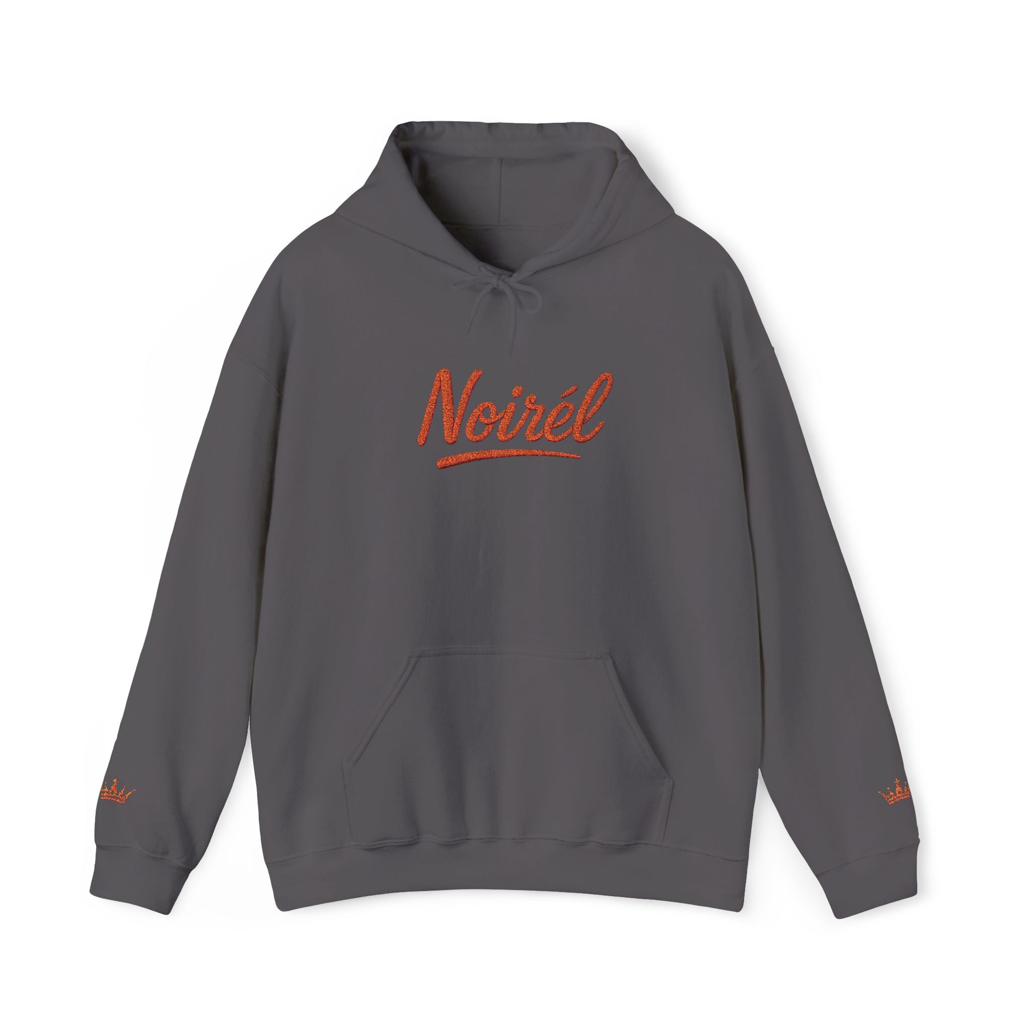 NOIRÉL Script Hoodie – Orange gesticktes Logo