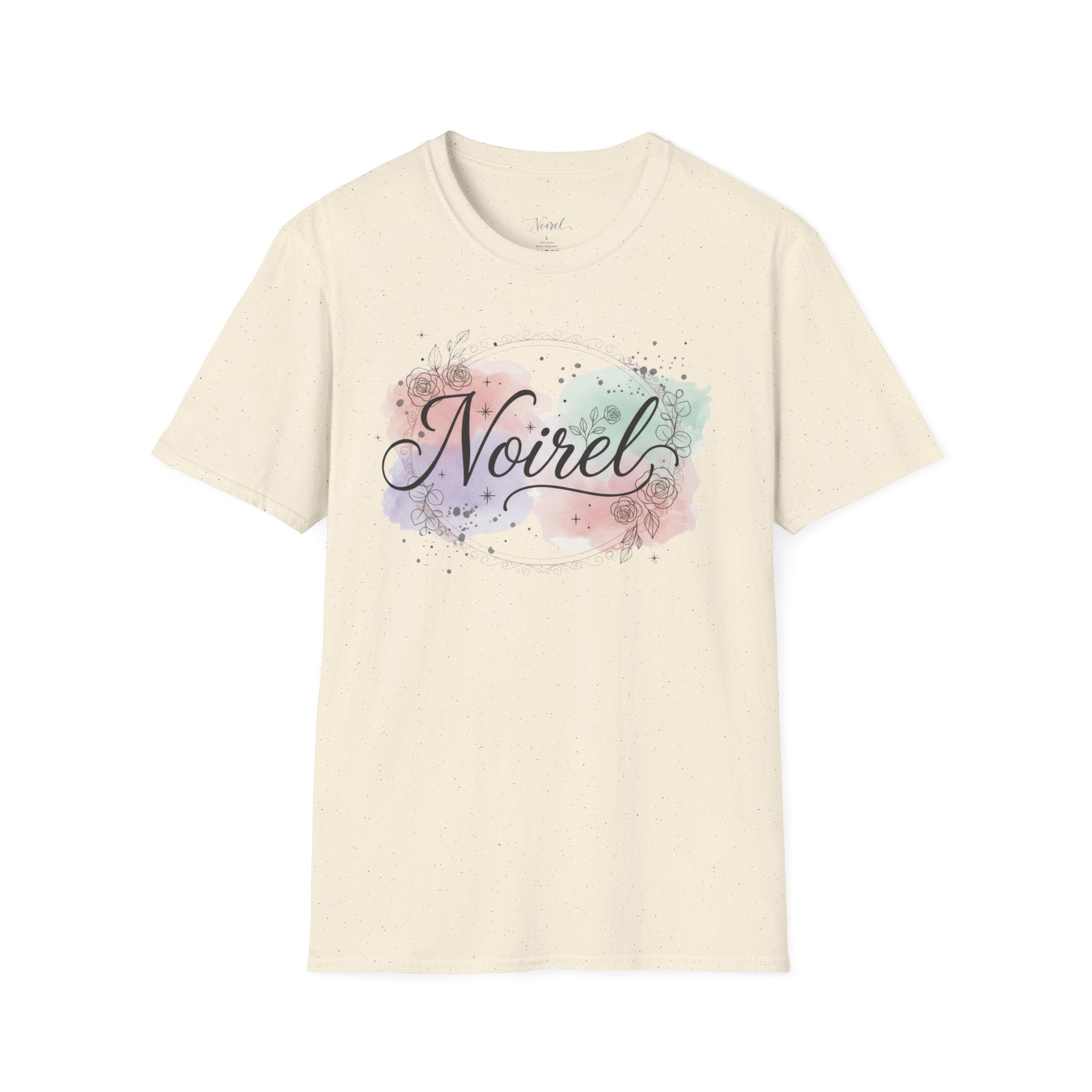 Noirel Watercolor Script T-Shirt — Feminine Name Graphic Tee 