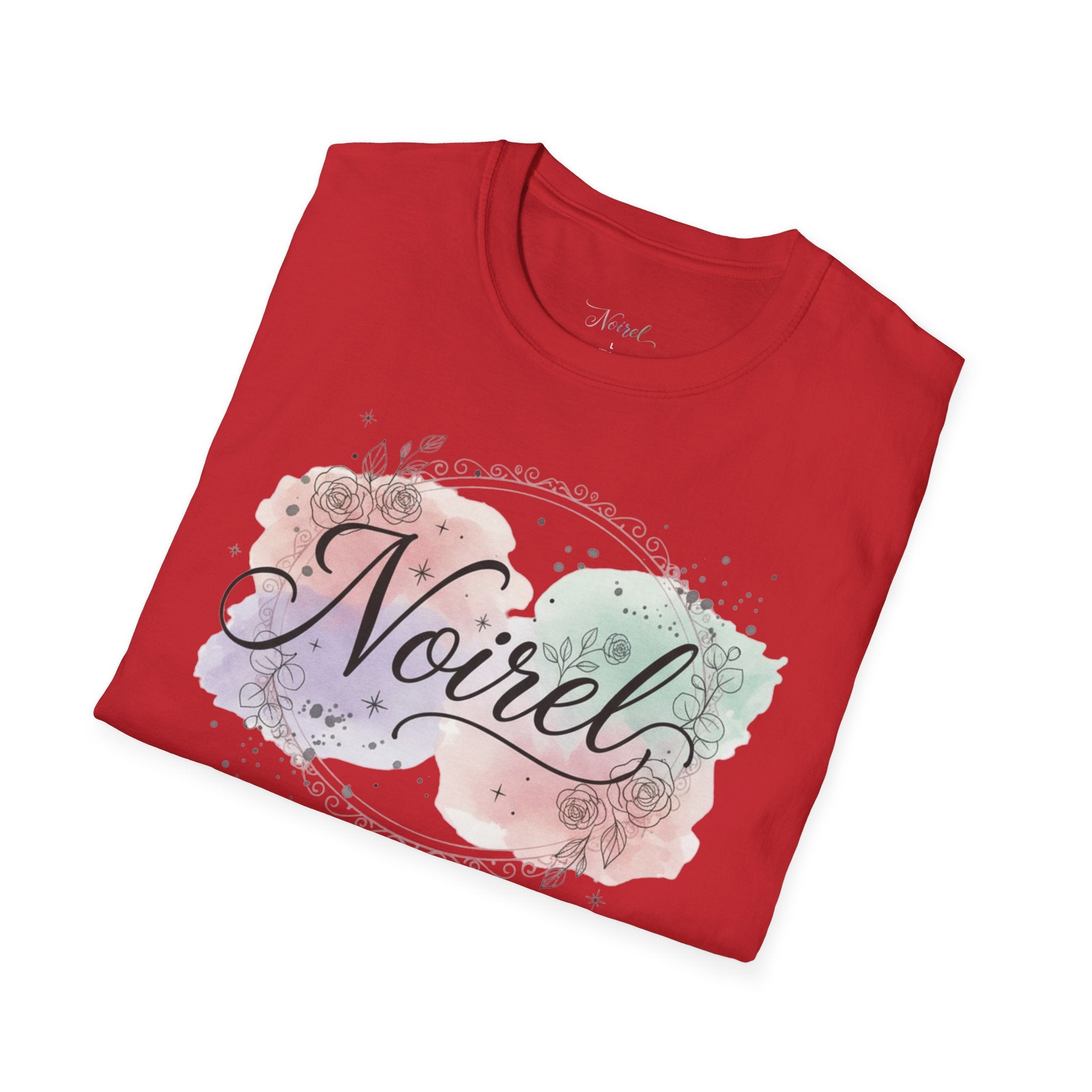 Noirel Watercolor Script T-Shirt — Feminine Name Graphic Tee 