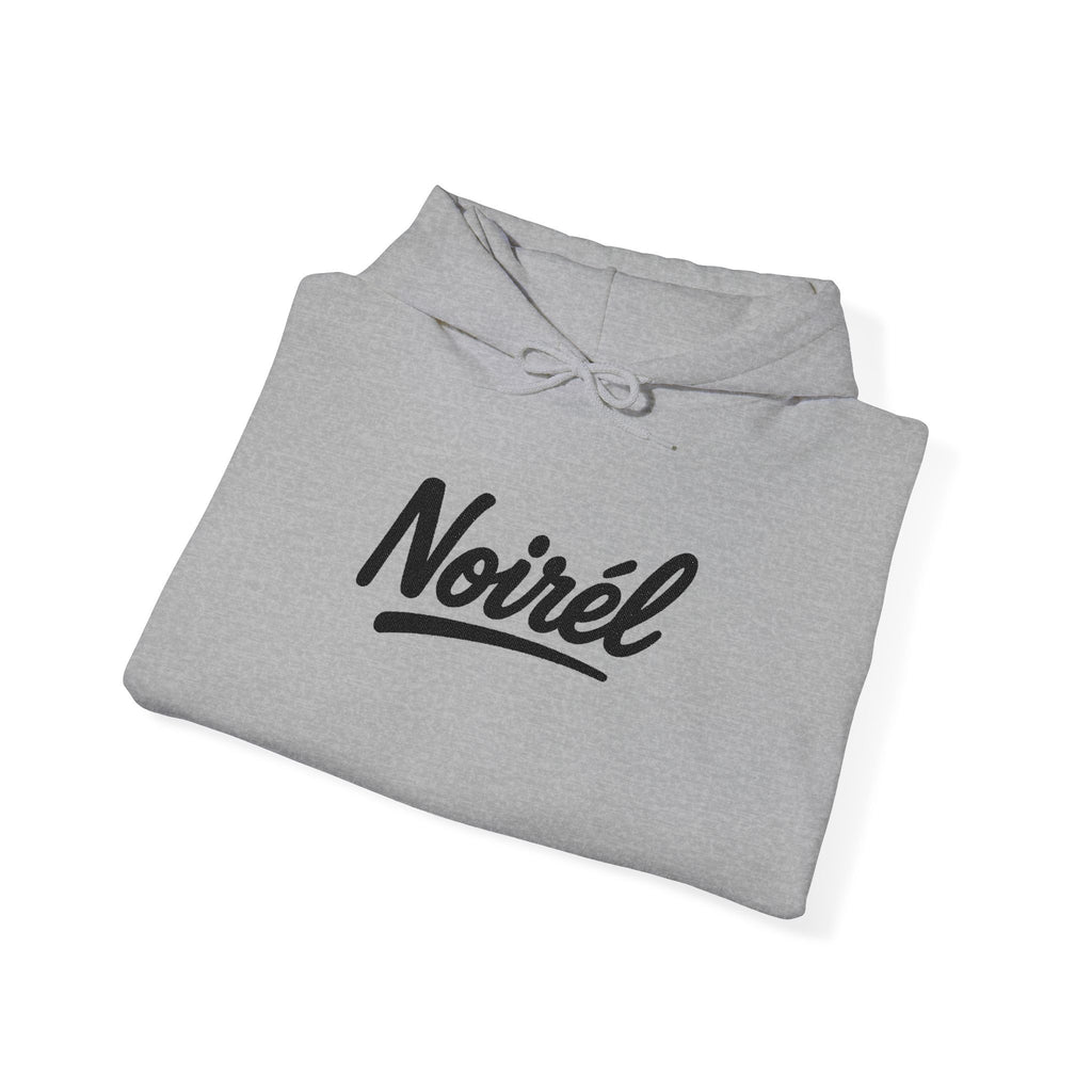 NOIRÉL Script Hoodie – Schwarz gesticktes Logo