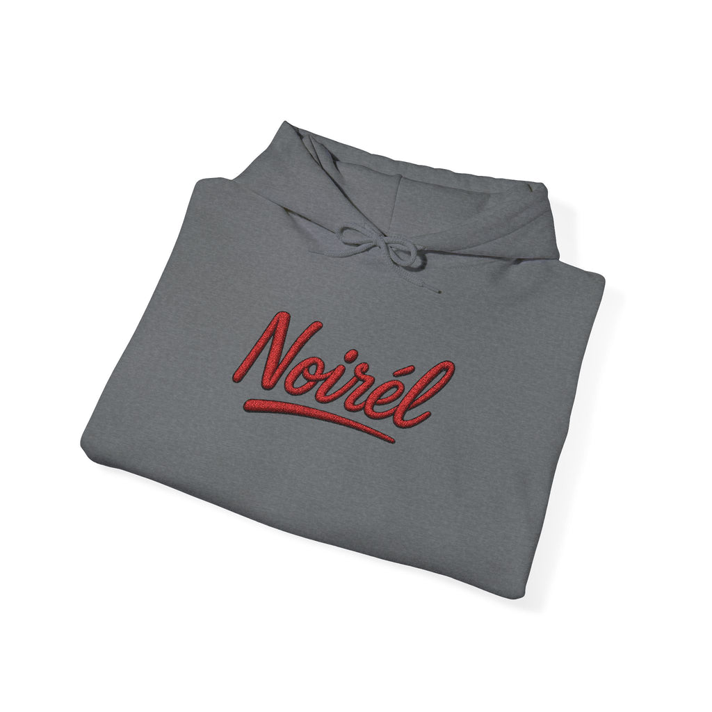 NOIRÉL Script Hoodie – Rot gesticktes Logo