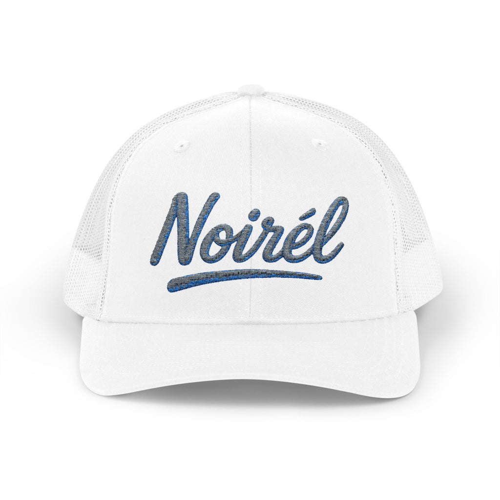 Noirél Script Trucker Cap — Sparkle Embroidered Snapback Hat