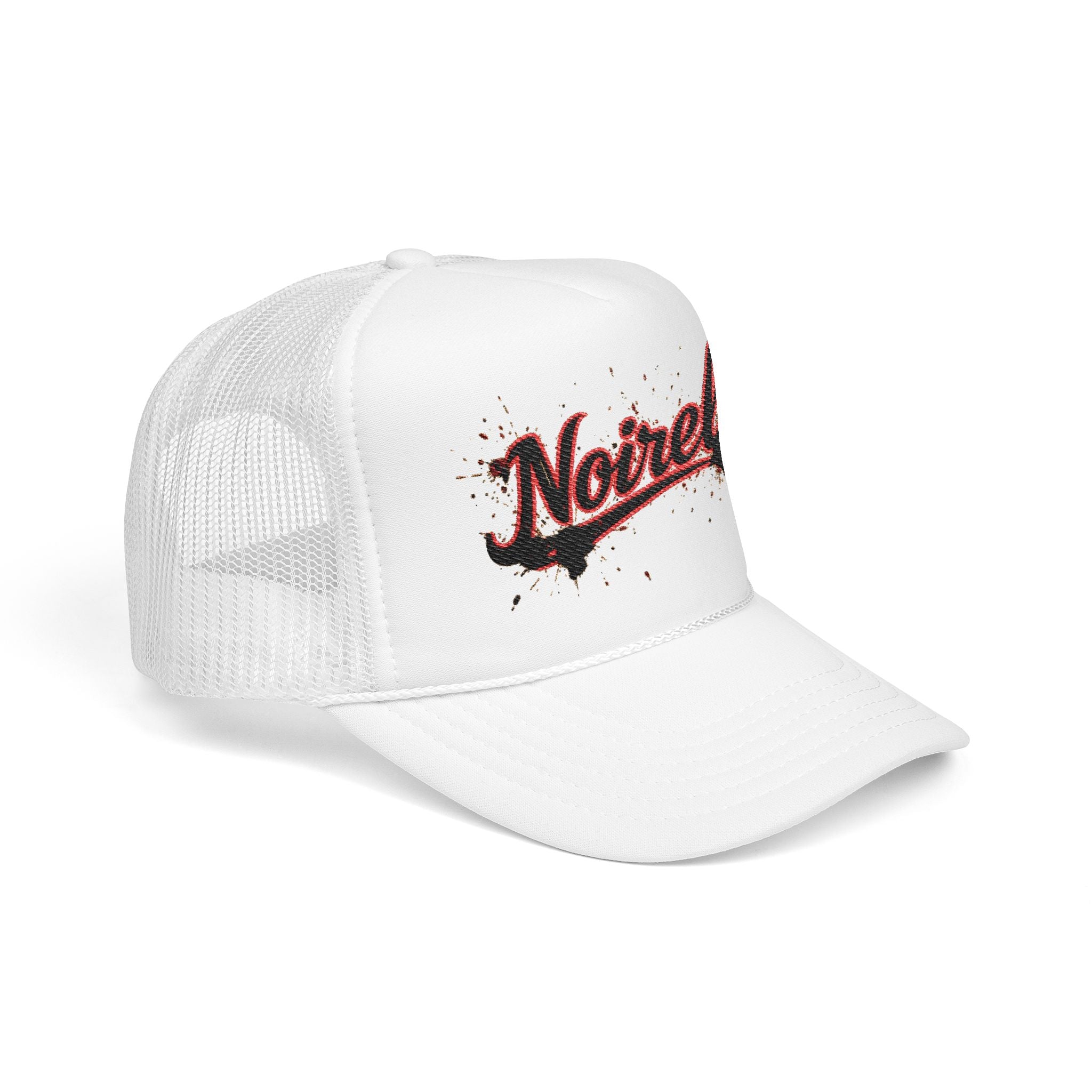 Noiriel Trucker Hat – Retro Script Logo Foam Mesh Cap 