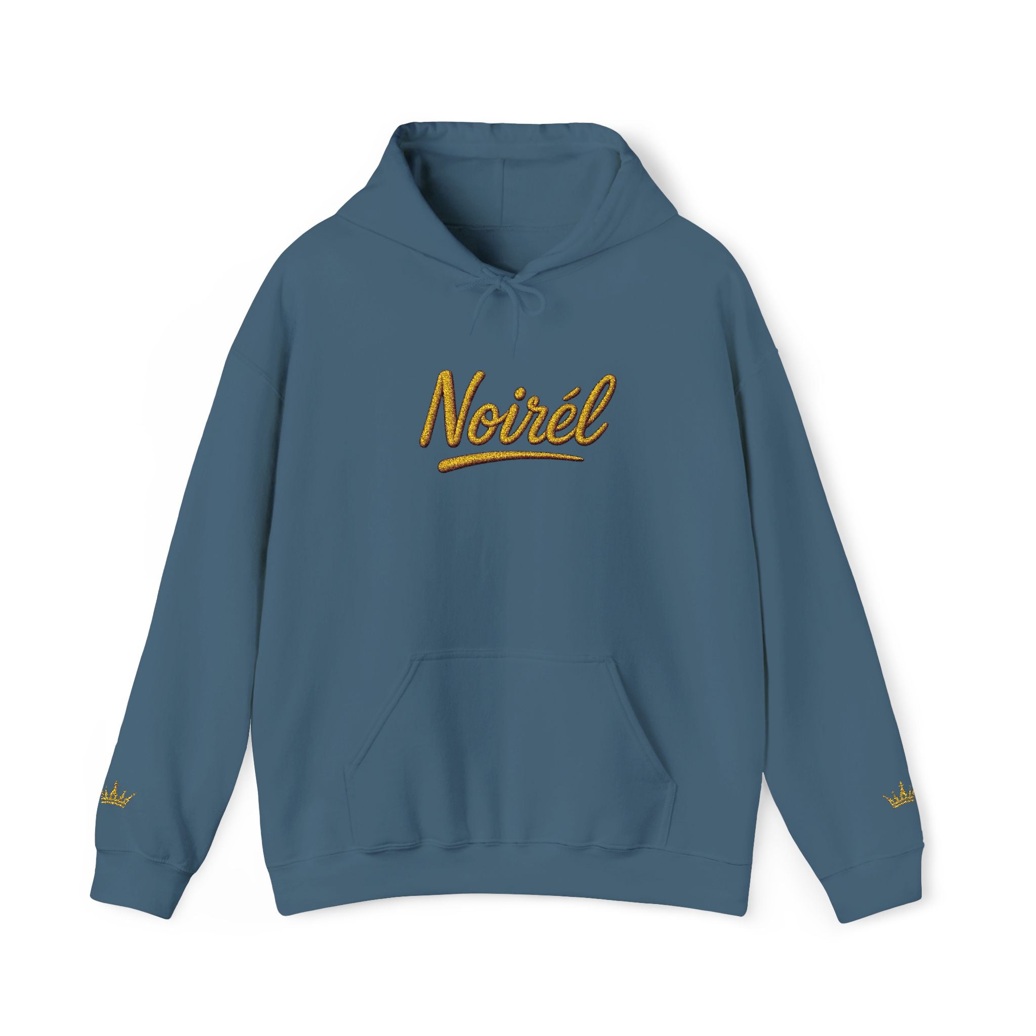 NOIRÉL Script Hoodie – Gold gesticktes Logo