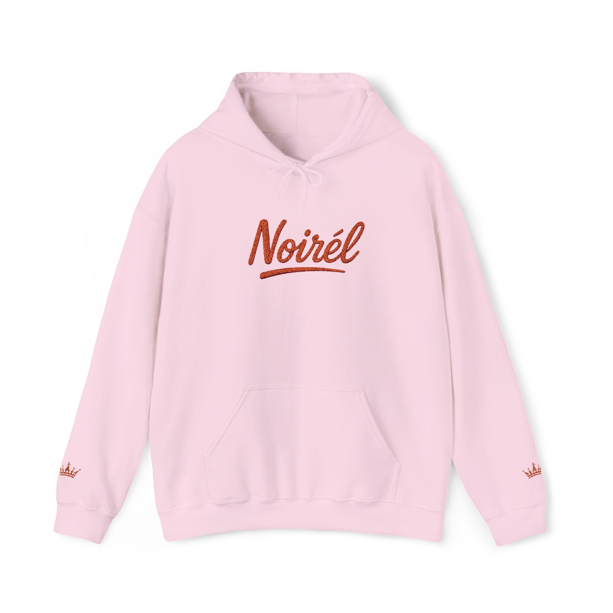 NOIRÉL Script Hoodie – Orange gesticktes Logo