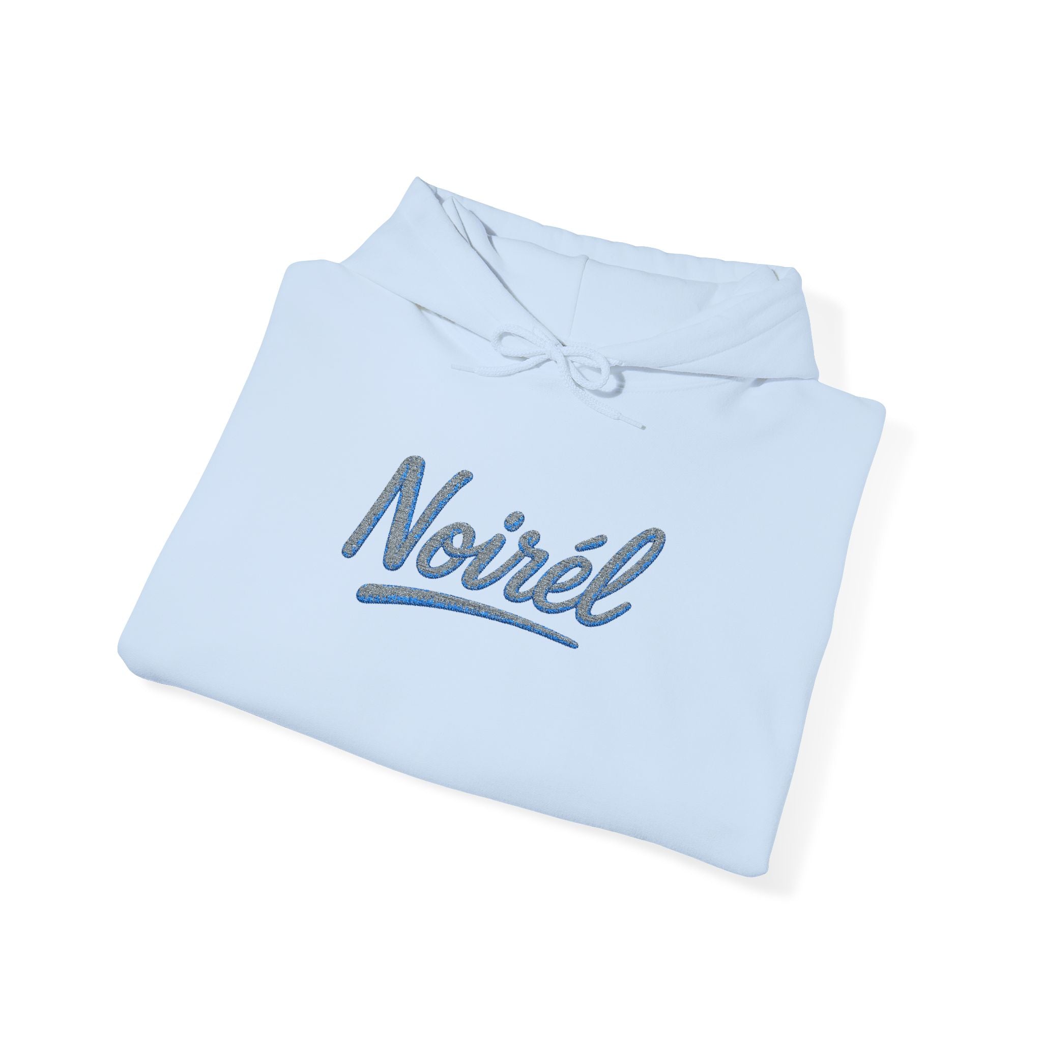 NOIRÉL Script Hoodie – Hellblau gesticktes Logo