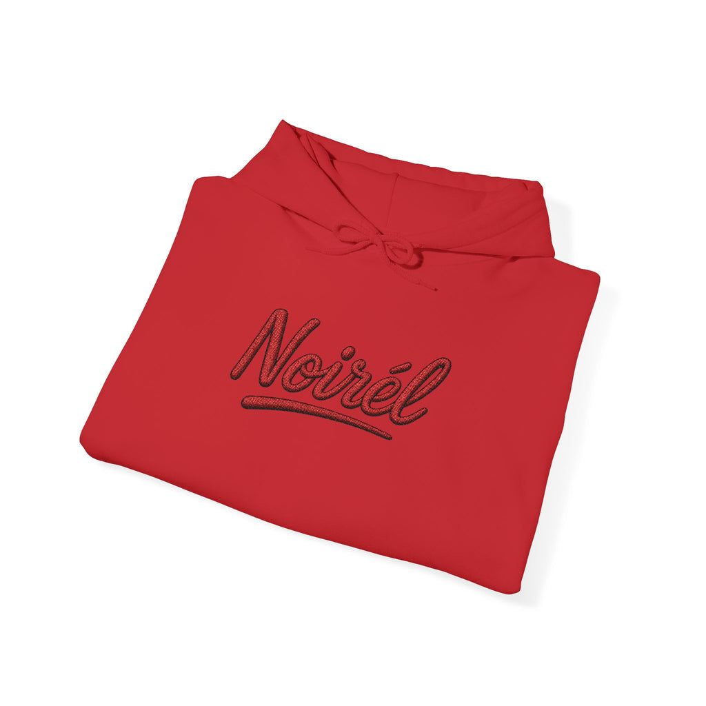 NOIRÉL Script Hoodie – Rot gesticktes Logo