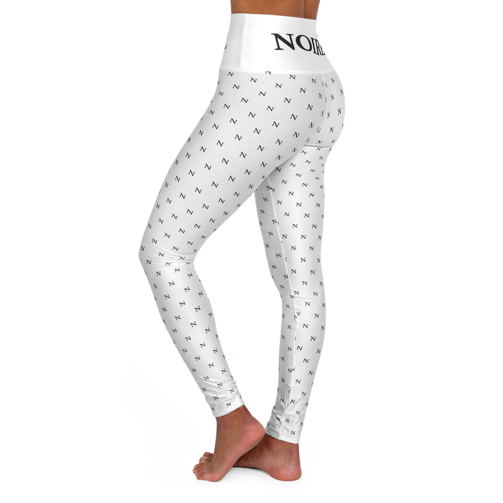 NOIRÉL Yoga Leggings – Black White All-Over Print