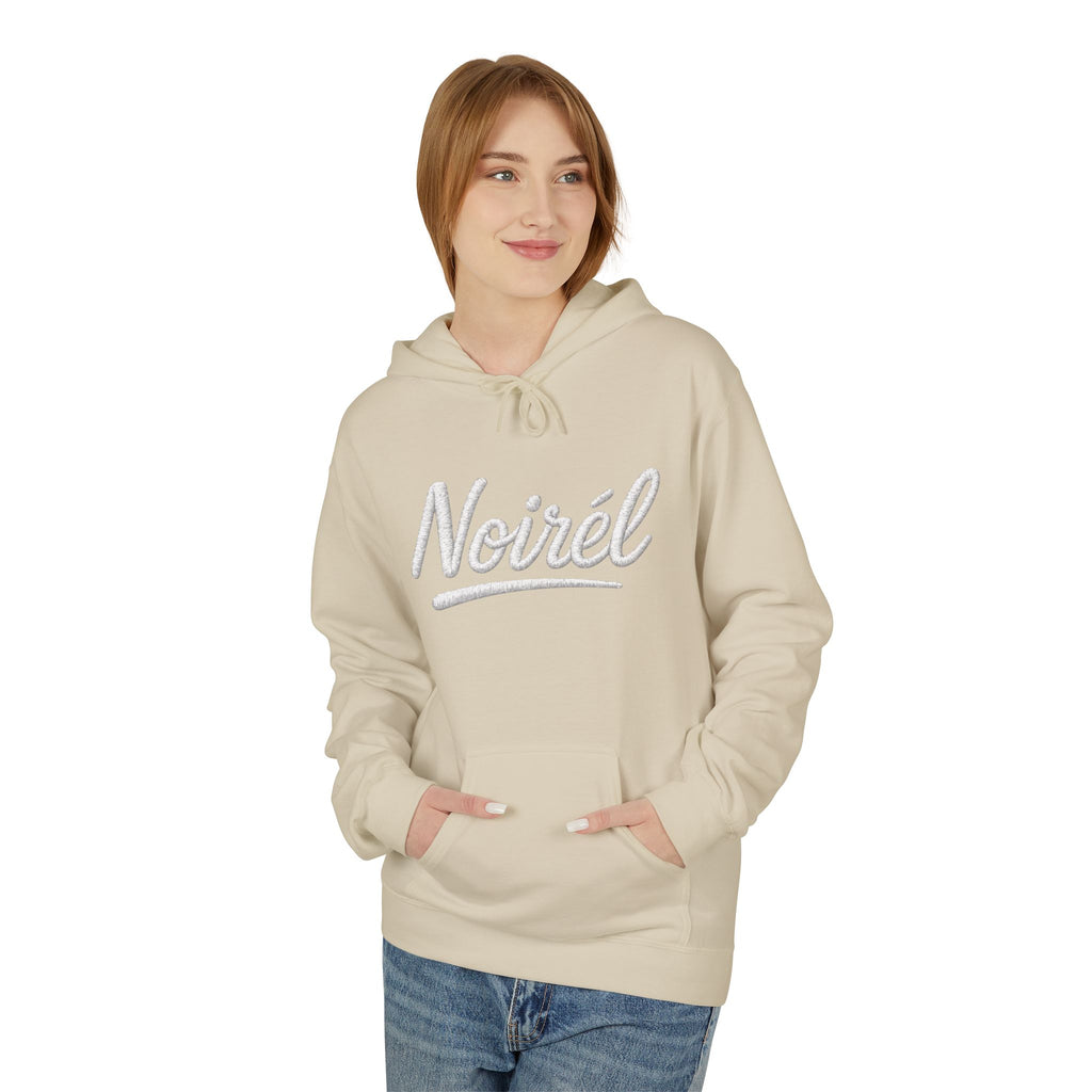 NOIREL Hoodie – white Script Print