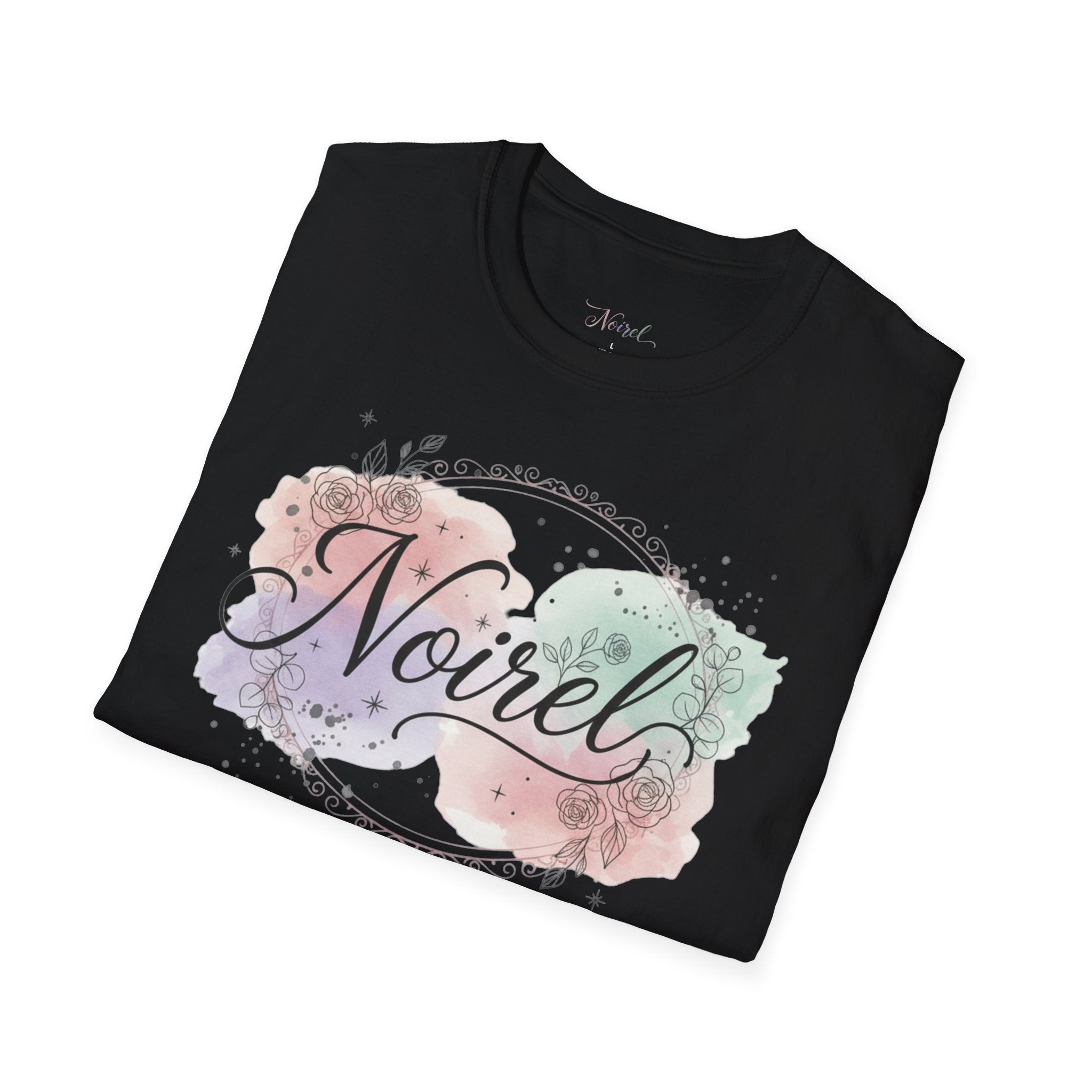 Noirel Watercolor Script T-Shirt — Feminine Name Graphic Tee 